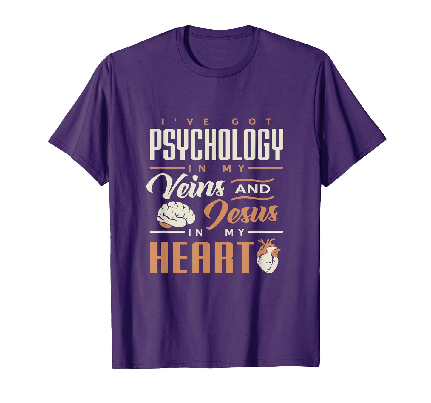 Psychology & Jesus In My Heart T-shirt for psych students T-Shirt