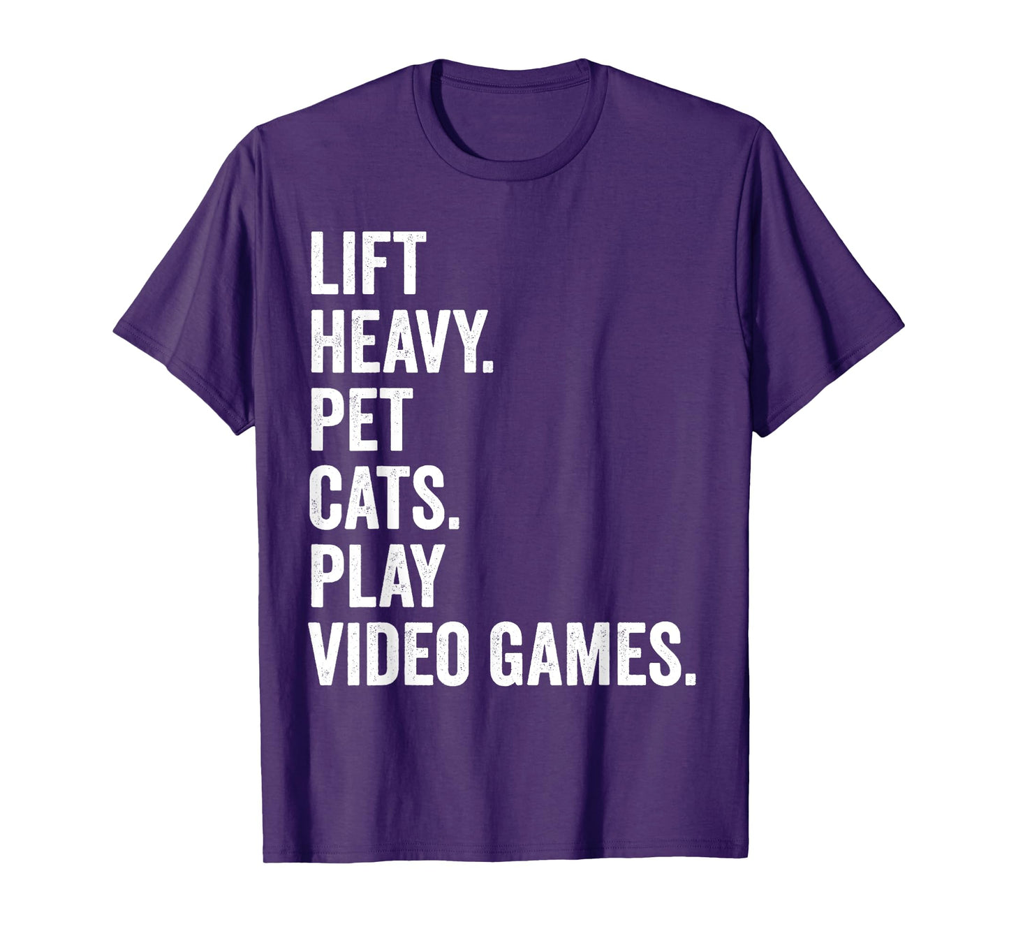 Lift Heavy Pet Cats Play Video Games Gym Workout Gamer T-Shirt