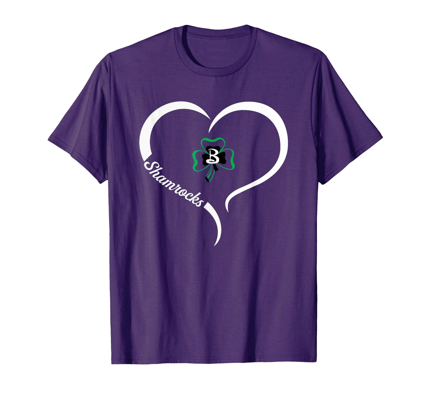 Berrien Springs Shamrocks Logo Half Heart Slogan HS T-Shirt