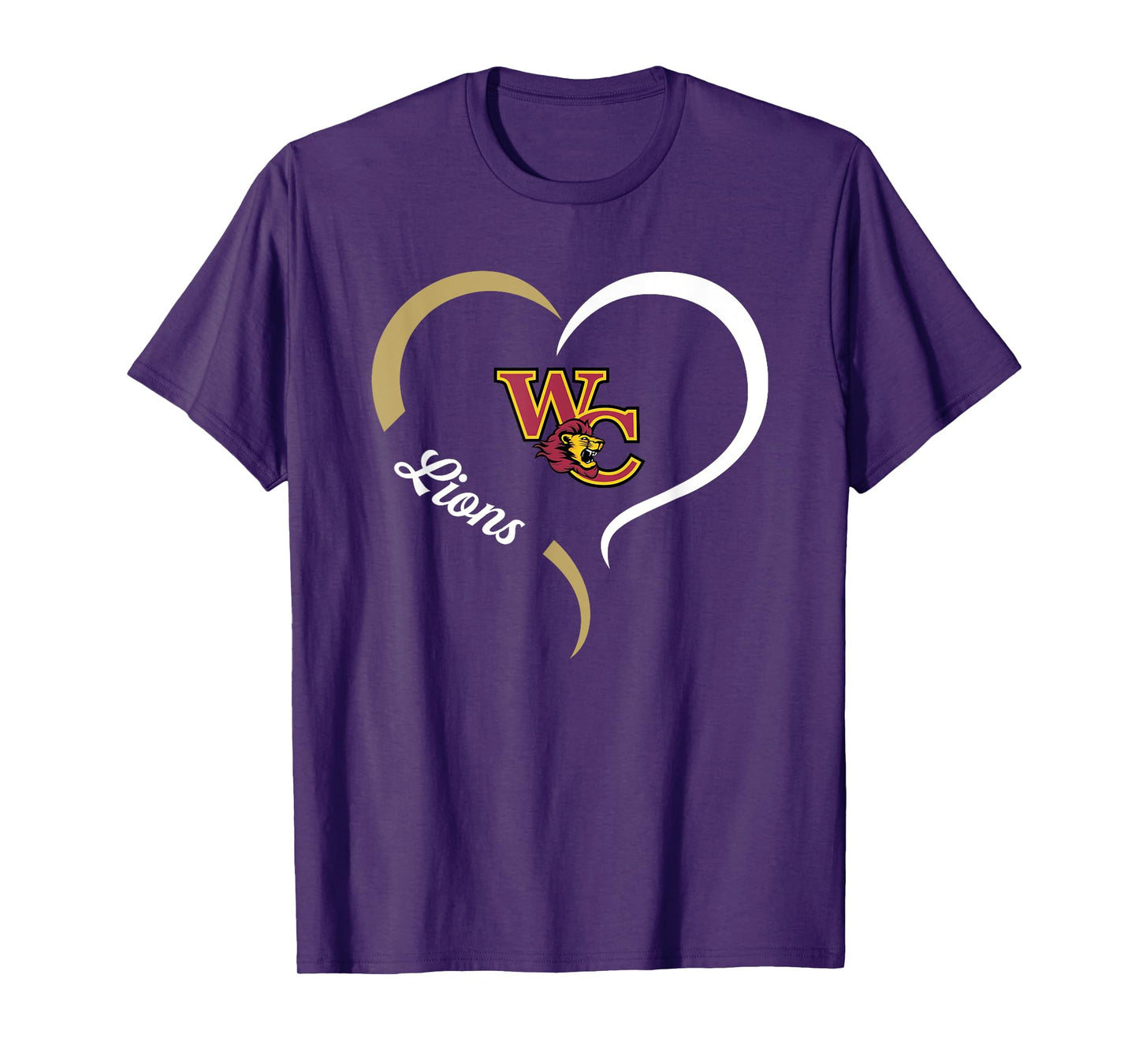 West Charlotte Lions Logo Half Heart Slogan HS T-Shirt
