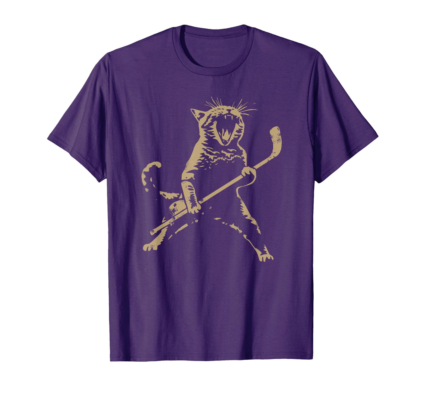 Cat playing ice hockey T-Shirt for Men Women