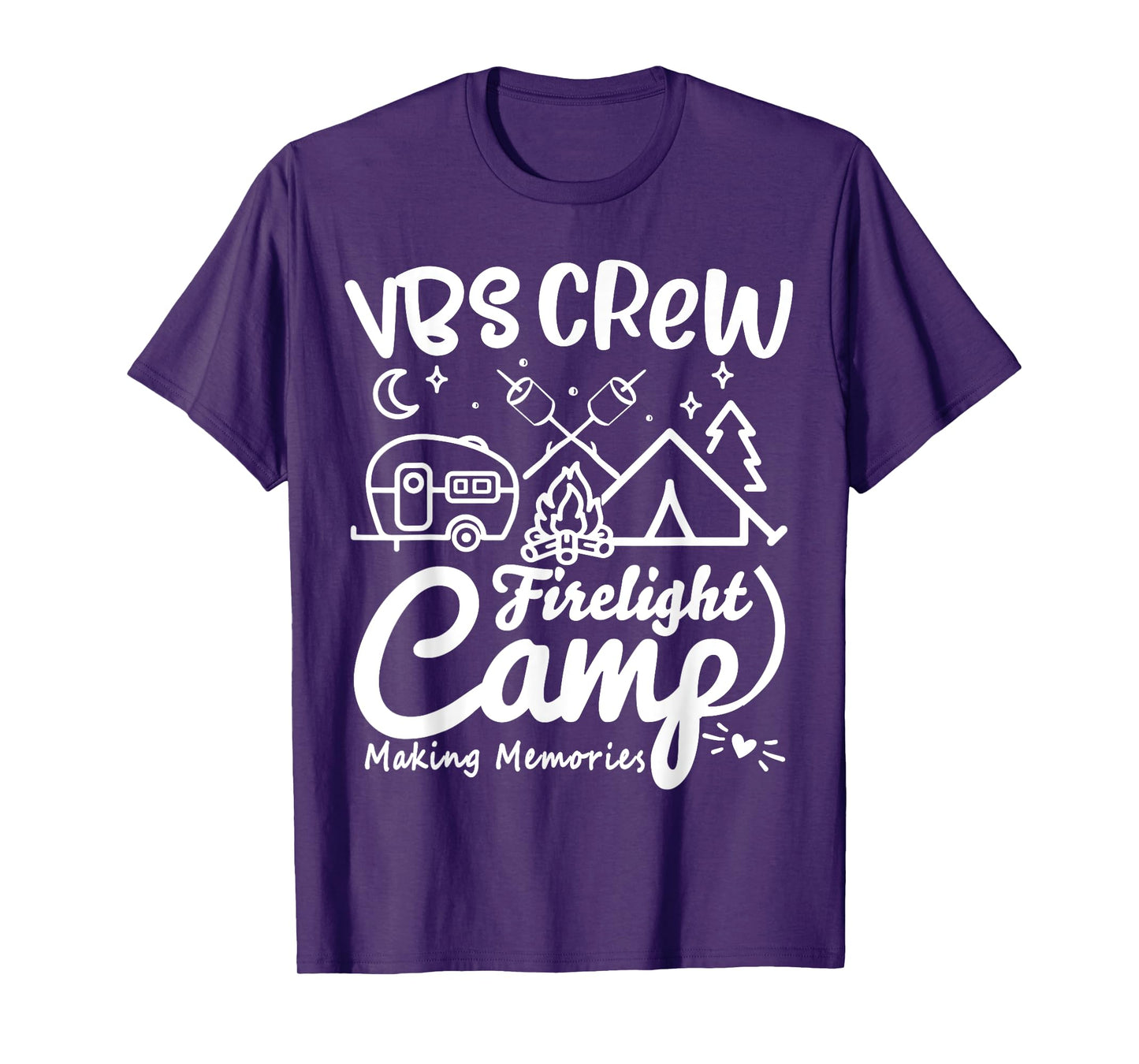 VBS Crew Camp Firelight Vacation Bible School Camping Camper T-Shirt