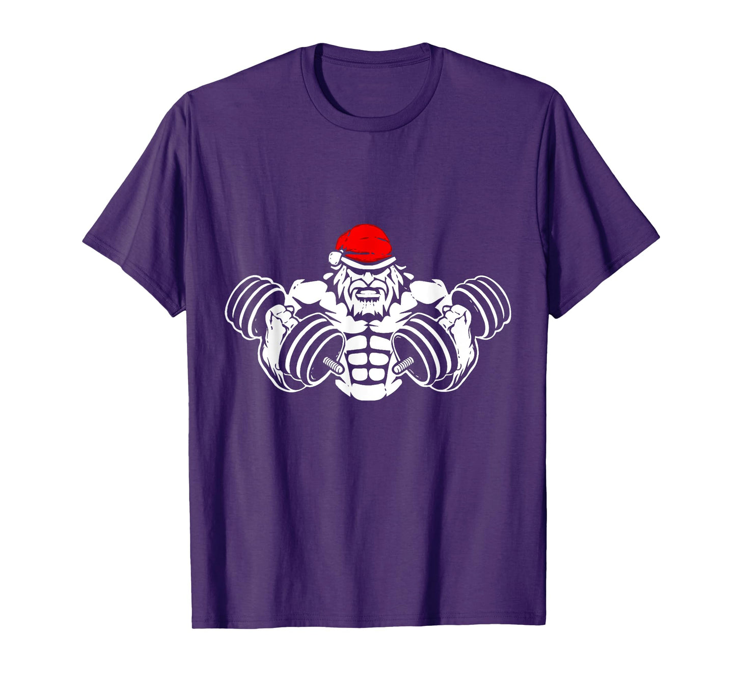 Funny Christmas Santa T-Shirt - Workout Gym Rat Xmas Humor T-Shirt