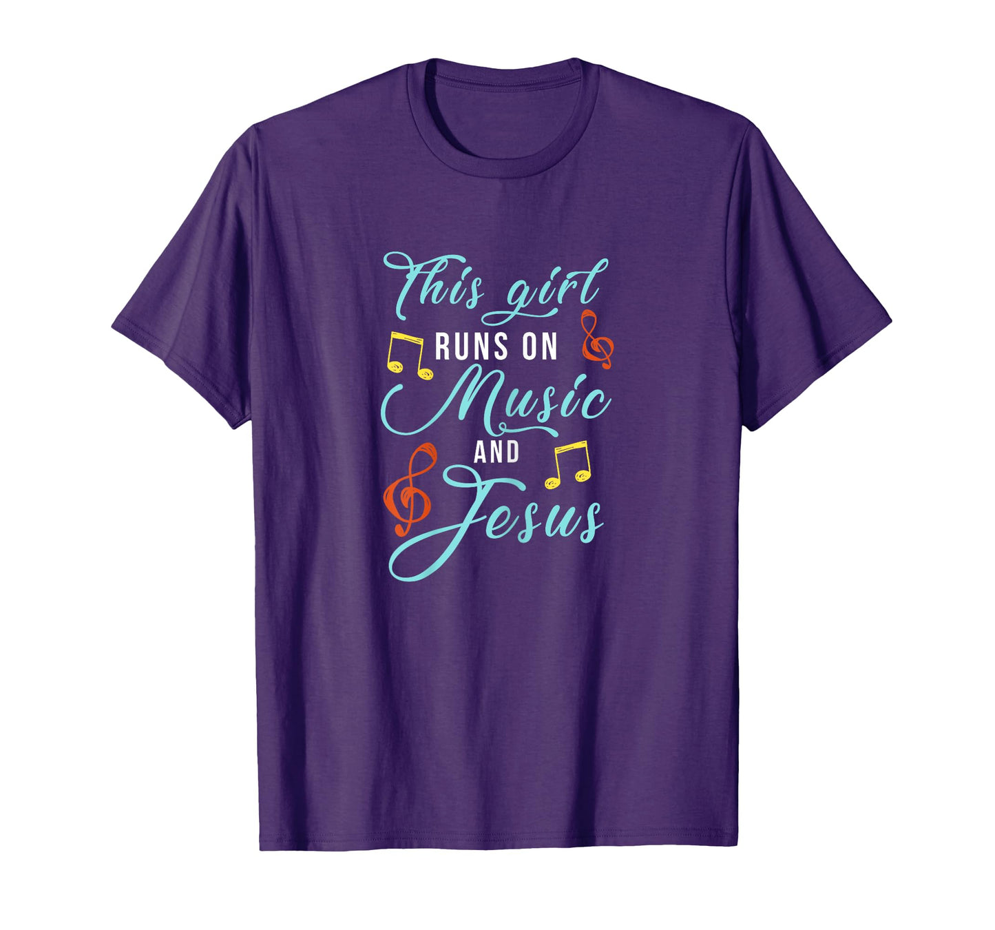 Jesus & Music Christian T-Shirt - Musical Theme Girl Design T-Shirt