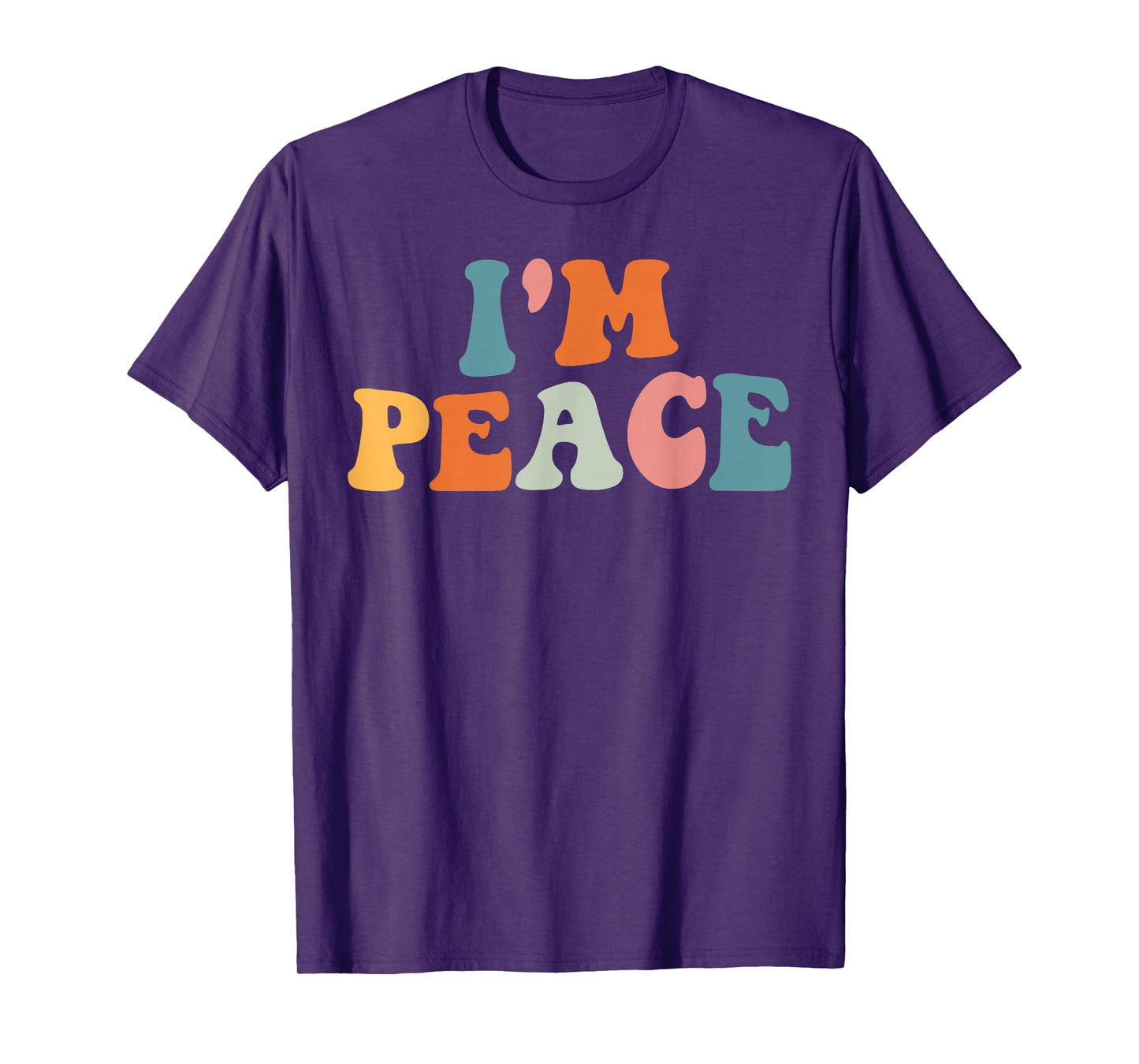 Im Peace I Come in Peace Couples Mens Women Retro Groovy T-Shirt