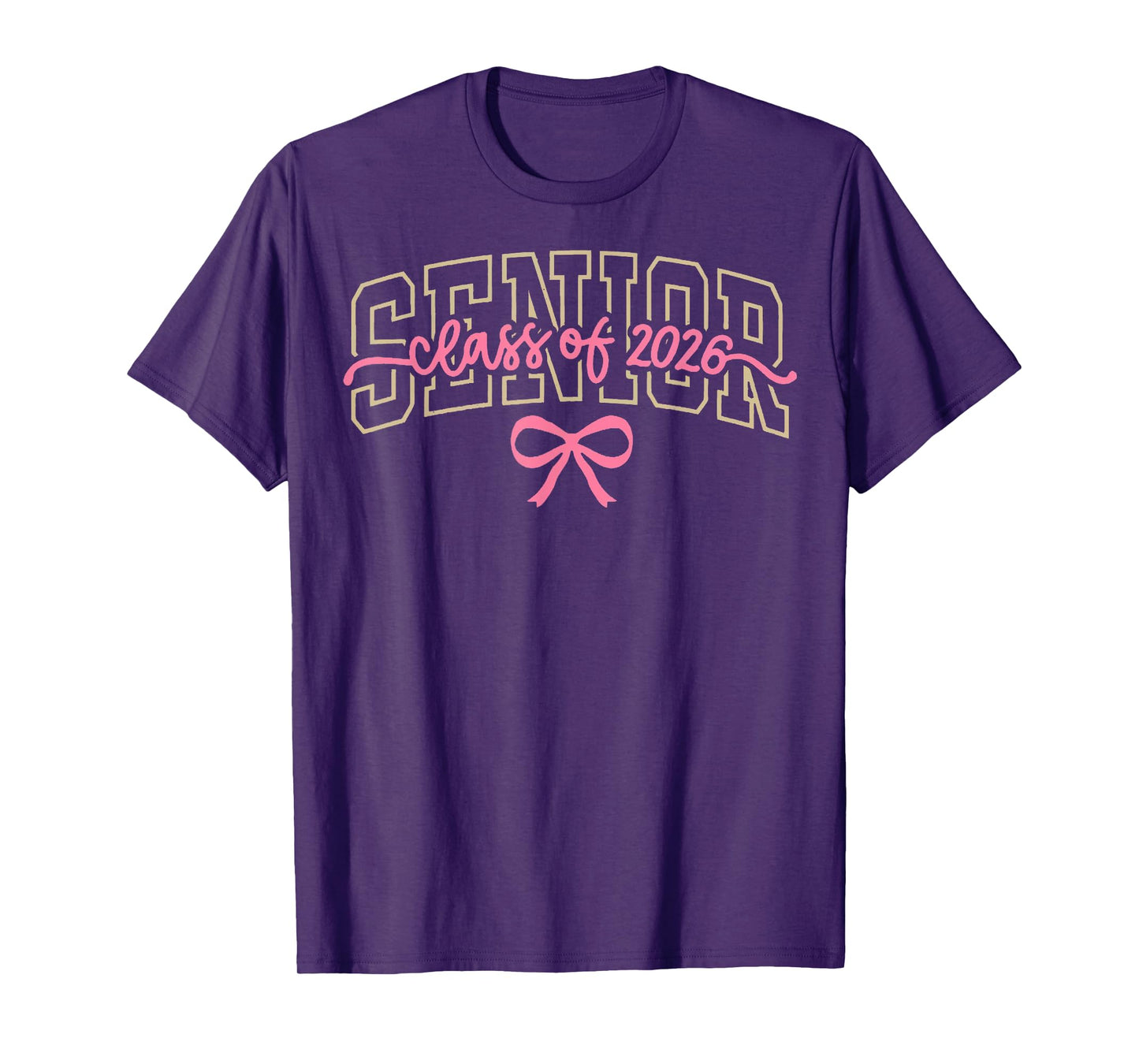 Class of 2026 Pink Coquette Bow Cap Senior 2026 Graduation T-Shirt