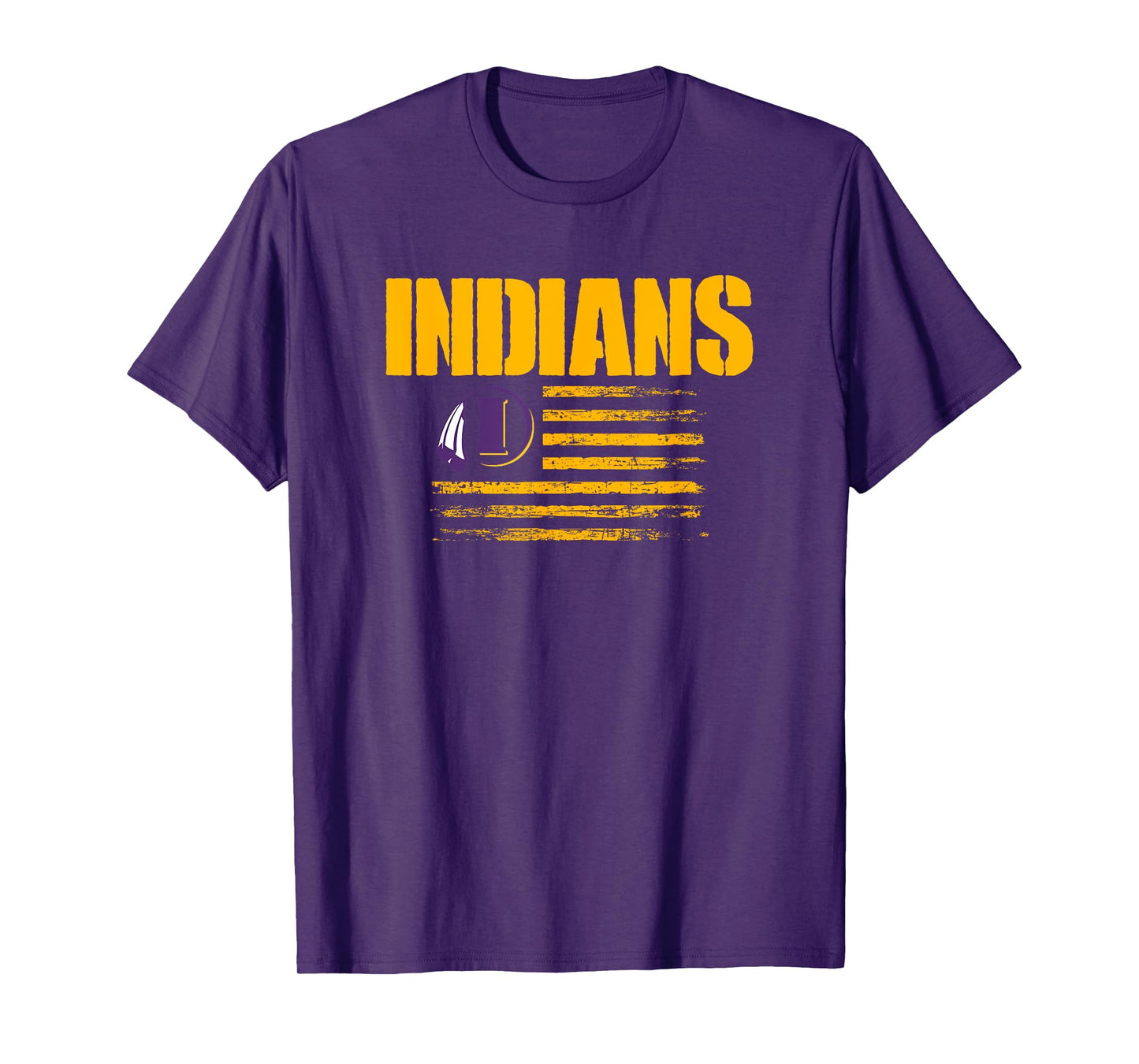 Indianola Indians Logo USA Flag Pride HS T-Shirt