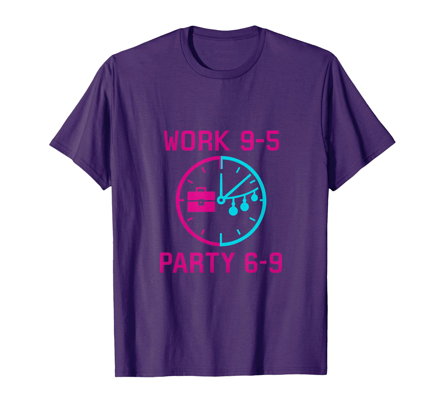 Work 9-5 Party 6-9 Clock Balance Graphic T-Shirt