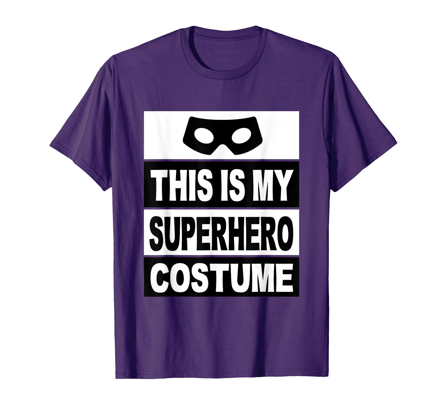 Retro This Is My Superhero Costume Shirt Lazy Costume Mask T-Shirt
