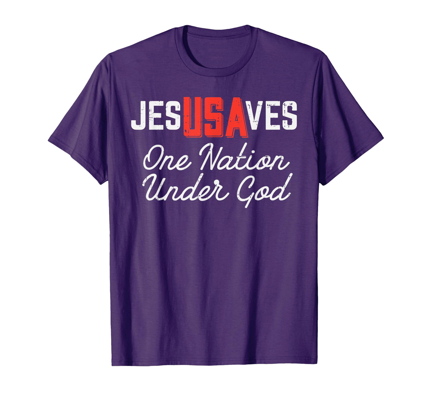 Jesus Saves USA One Nation Under God Jesus Christian Gift T-Shirt