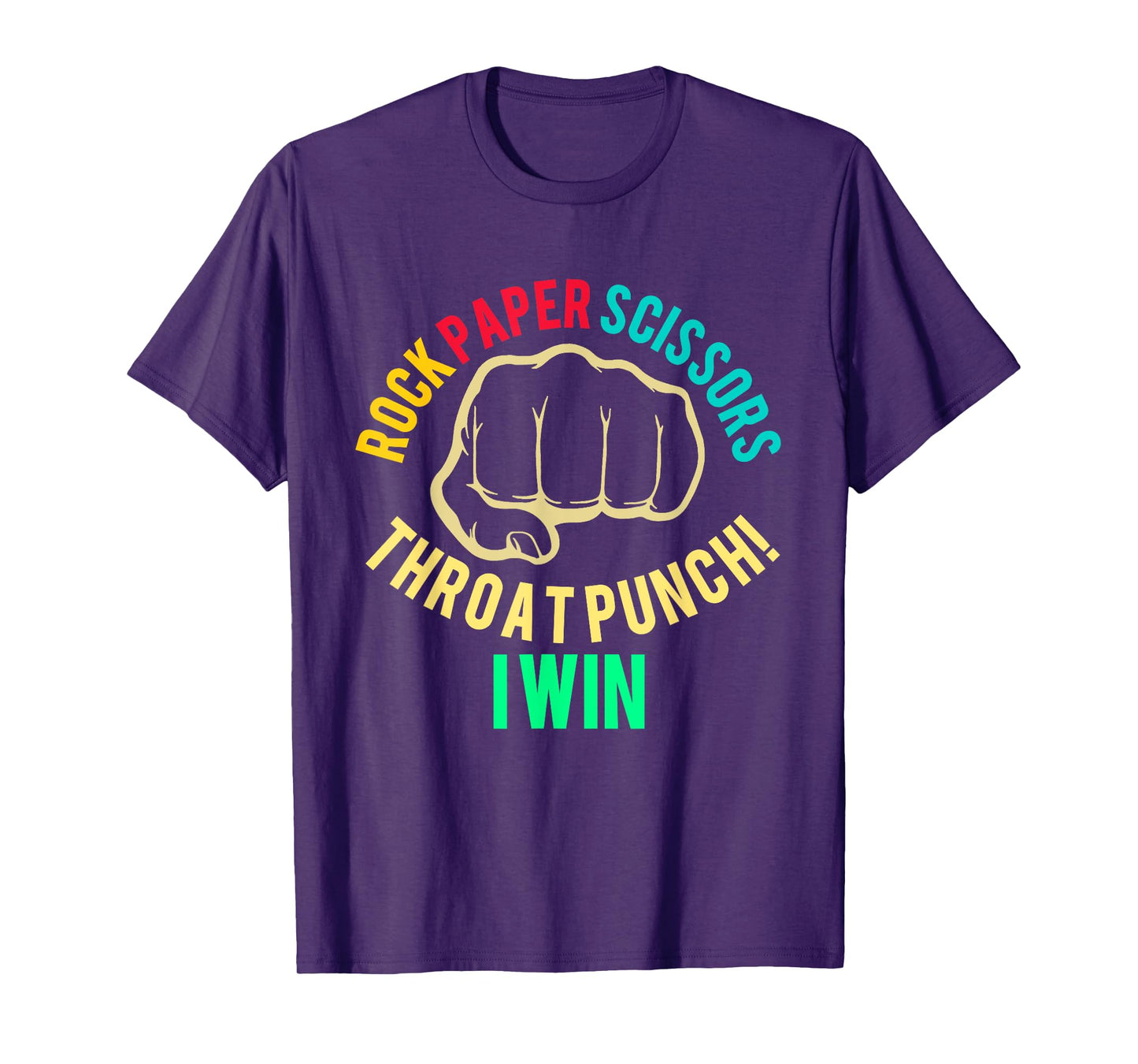 Rock Paper Scissors Throat Punch I Win Vintage Funny Saying T-Shirt