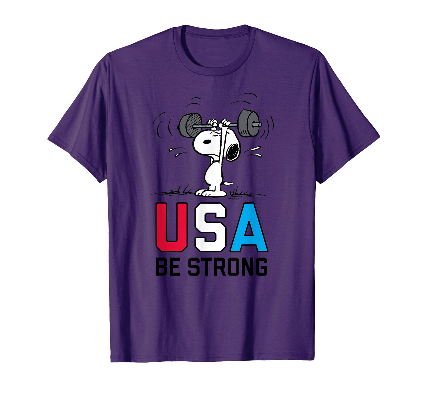 Peanuts - Snoopy USA Weightlifting USA Be Strong T-Shirt