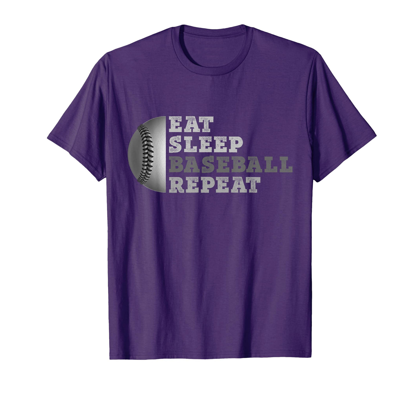 Eat Sleep Baseball Repeat T Shirt Funny Baseball Player Men T-Shirt