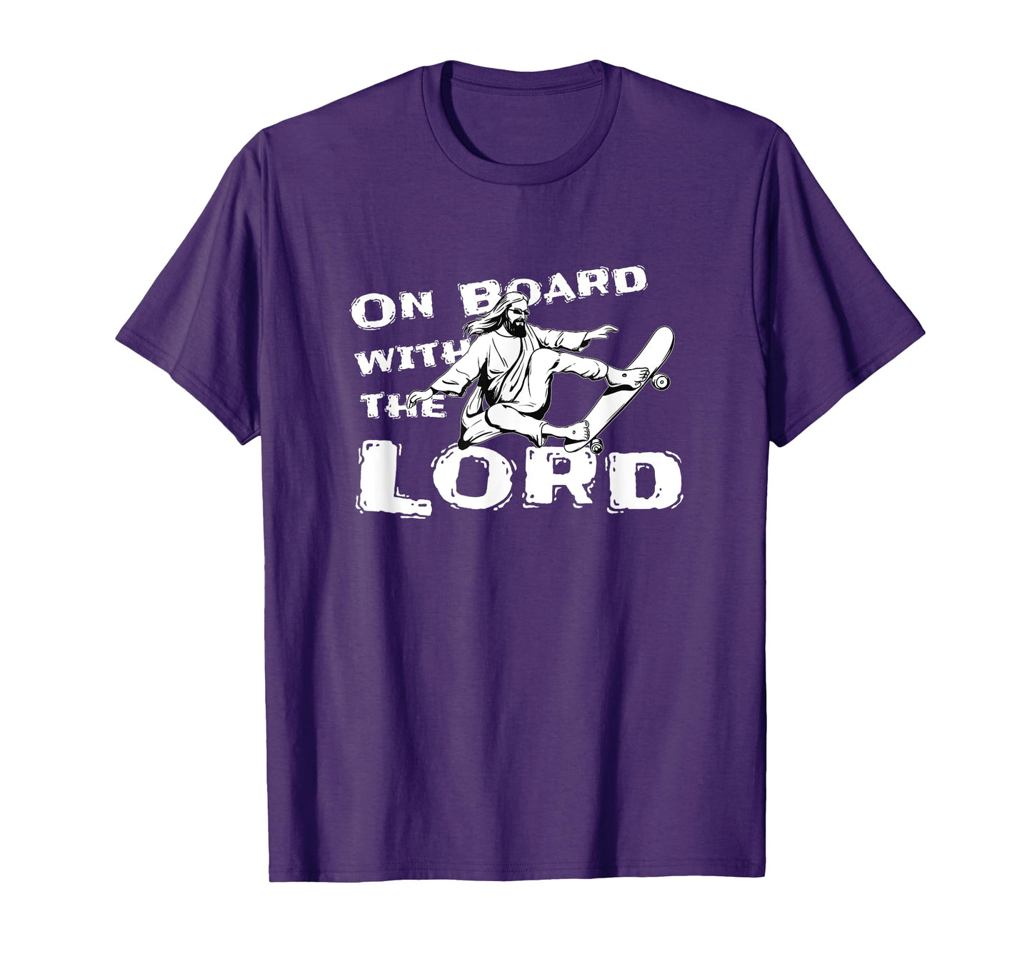 Skateboarding Jesus On Board With the Lord Christian T-Shirt