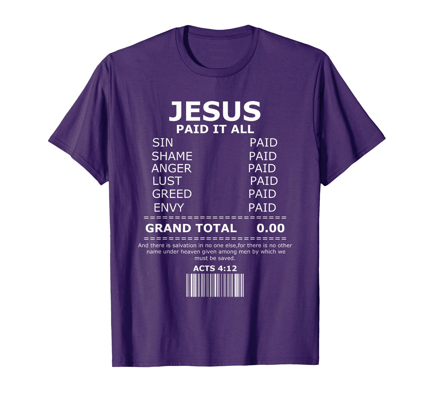 Acts 4 12 Bible Verse Jesus Christ Christian T-Shirt
