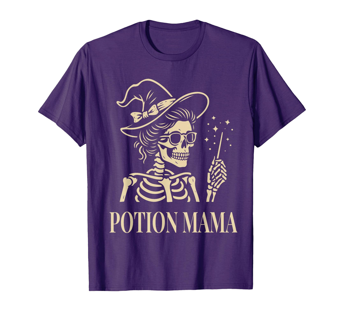 Potion Mama Funny Skeleton Witch Mom with Magic Wand T-Shirt