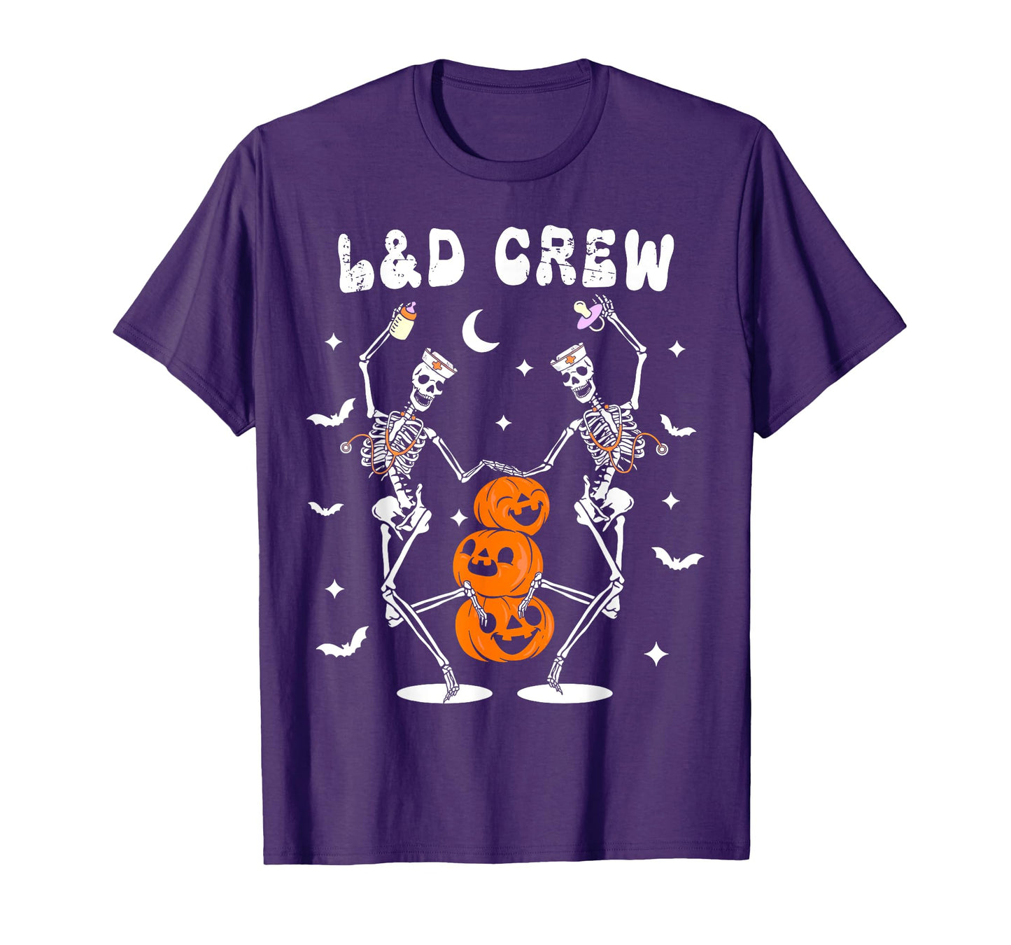 Labor And Delivery Crew Nurse Skeleton Dancing Halloween T-Shirt