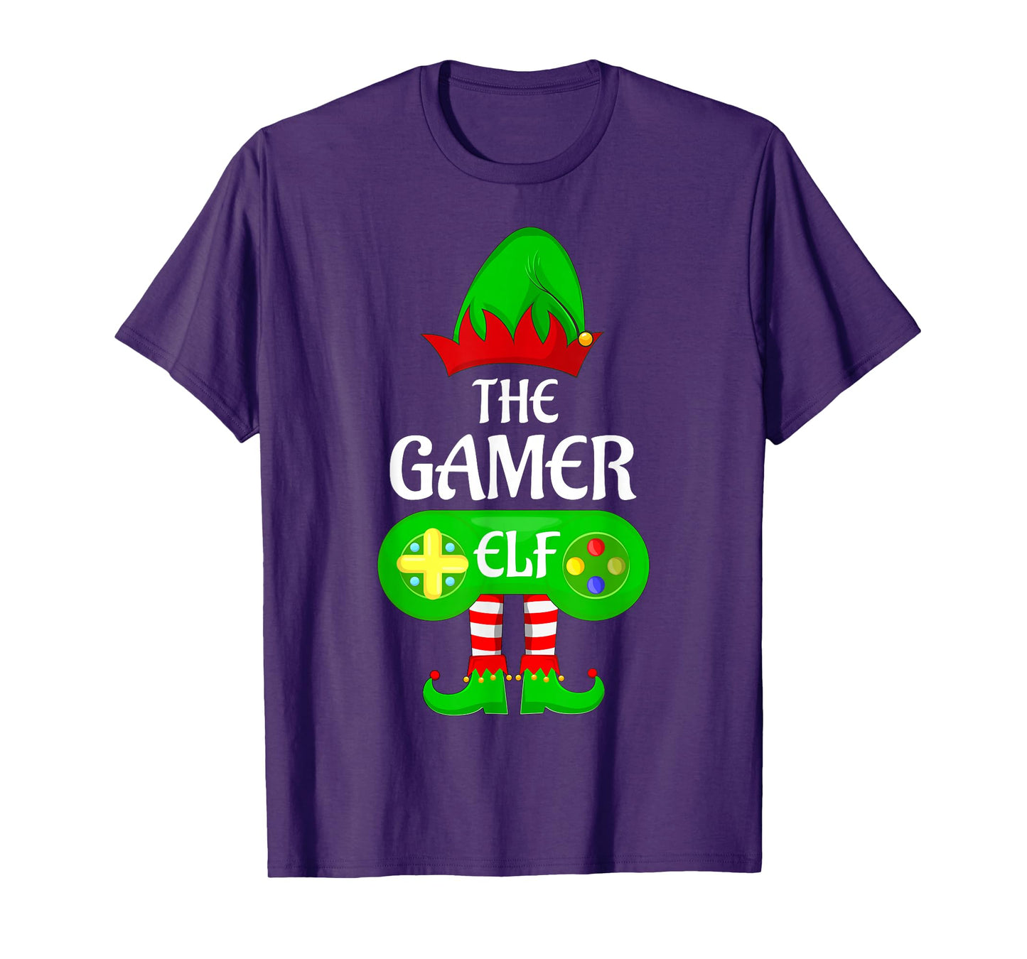 Gamer Elf Christmas Family Video Gaming Elf Squad Xmas T-Shirt