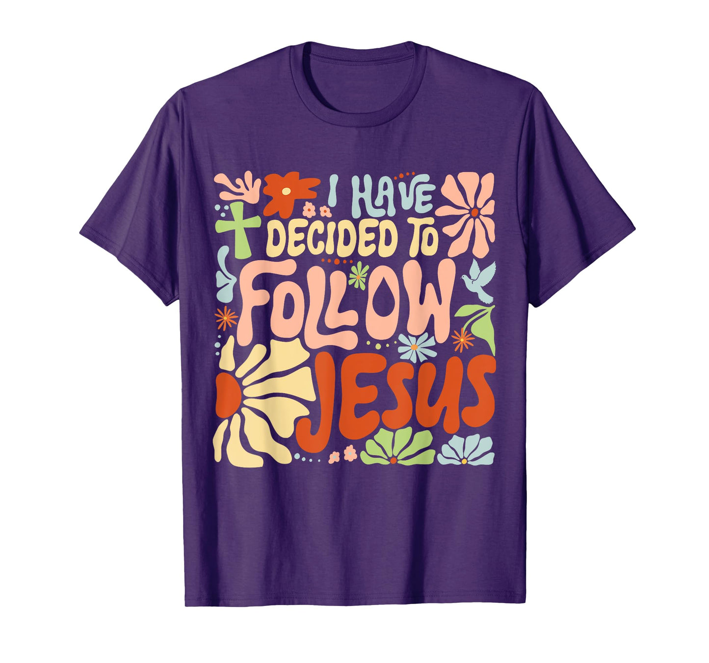 I Have Decided To Follow Jesus Retro Boho Christian Baptism T-Shirt