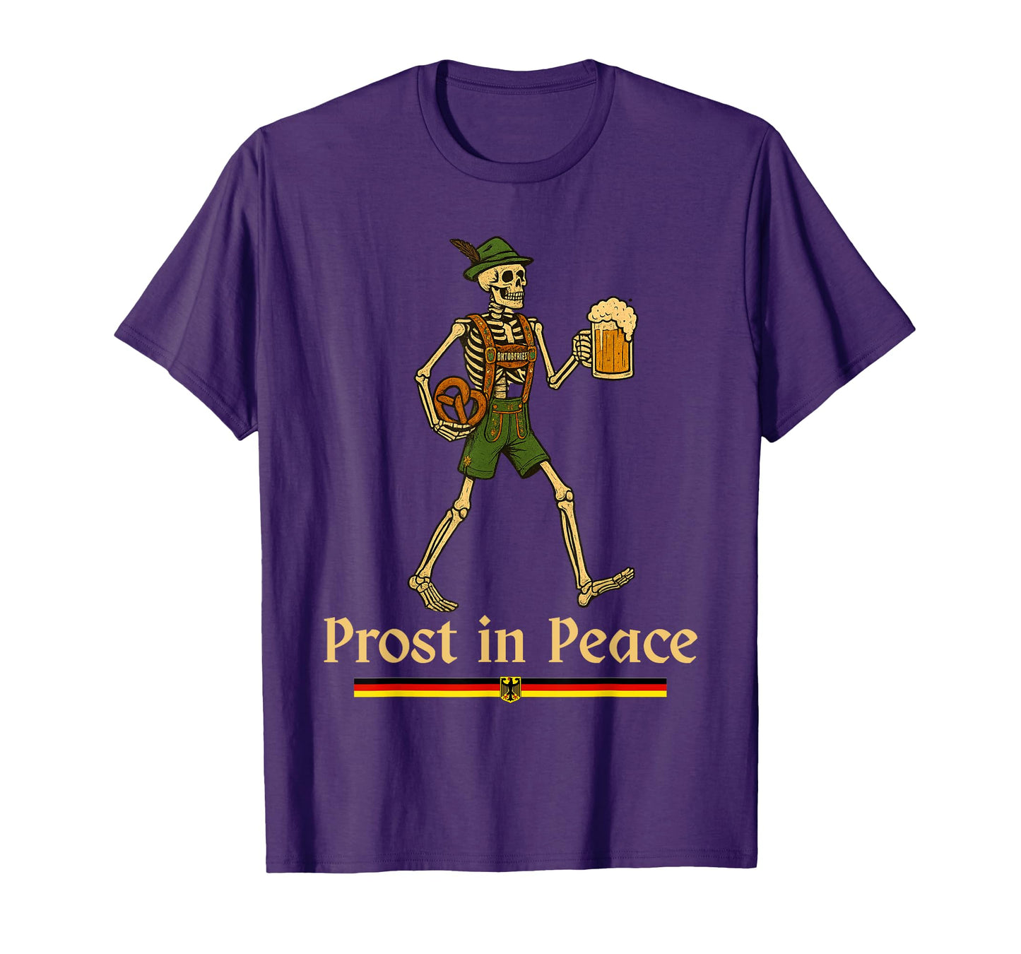 Prost in Peace Halloween Skeleton Beer Funny Oktoberfest T-Shirt
