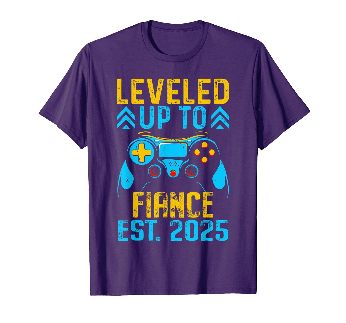 I Leveled Up To Fiance 2025 Gamer Groom Just Engaged Men T-Shirt