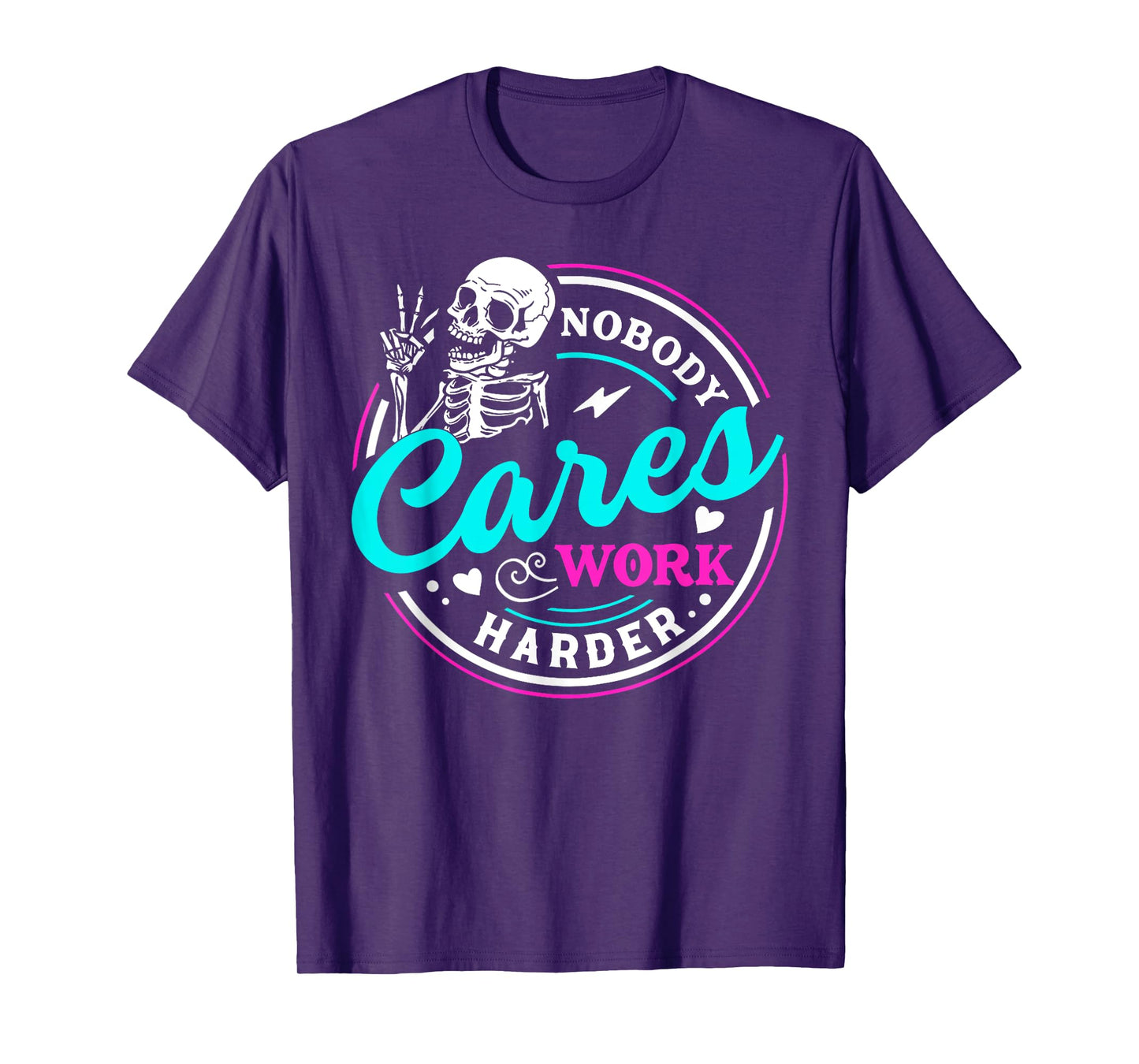 Nobody Cares Work Harder Motivational Workout Gym T-Shirt - Women's Gymnastics T-Shirt - Black, Small