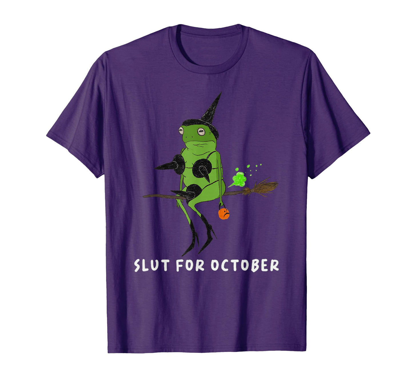 Funny Witch Frog Slut for October Halloween Costume T-Shirt