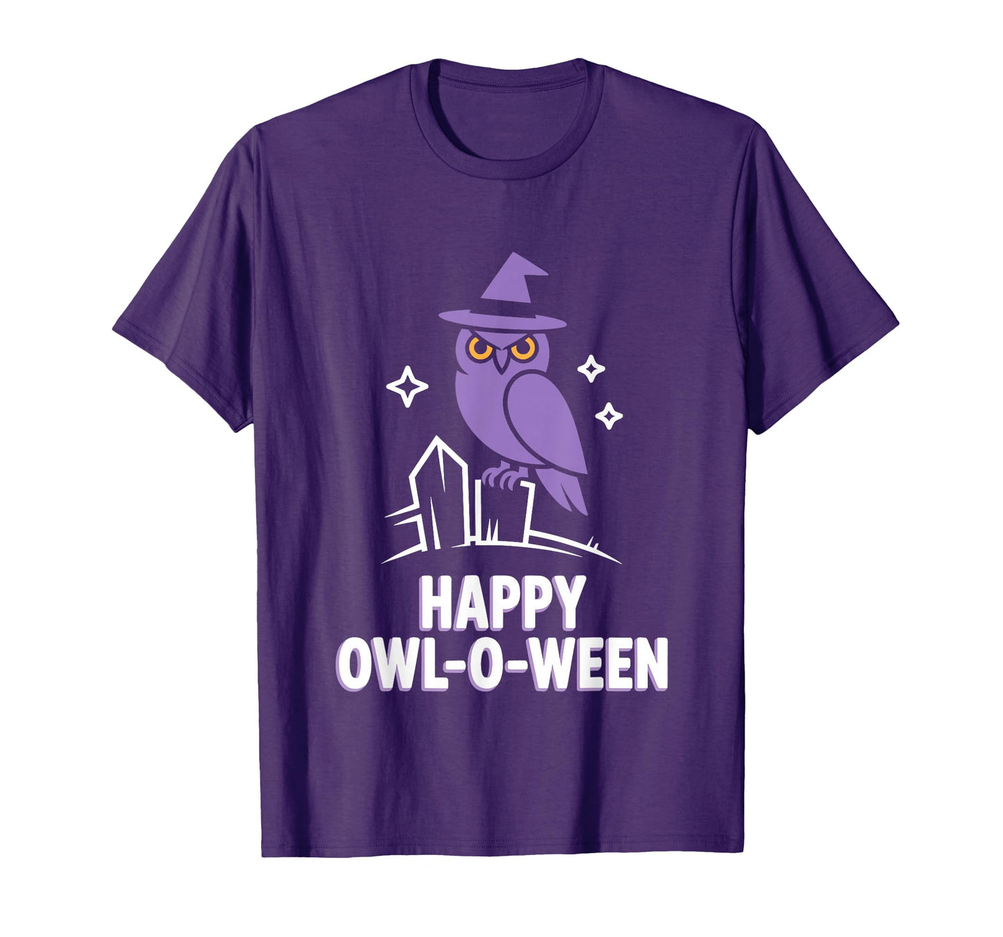 Happy Owl-O-Ween Cute Funny Owl Witch Hat Halloween T-Shirt