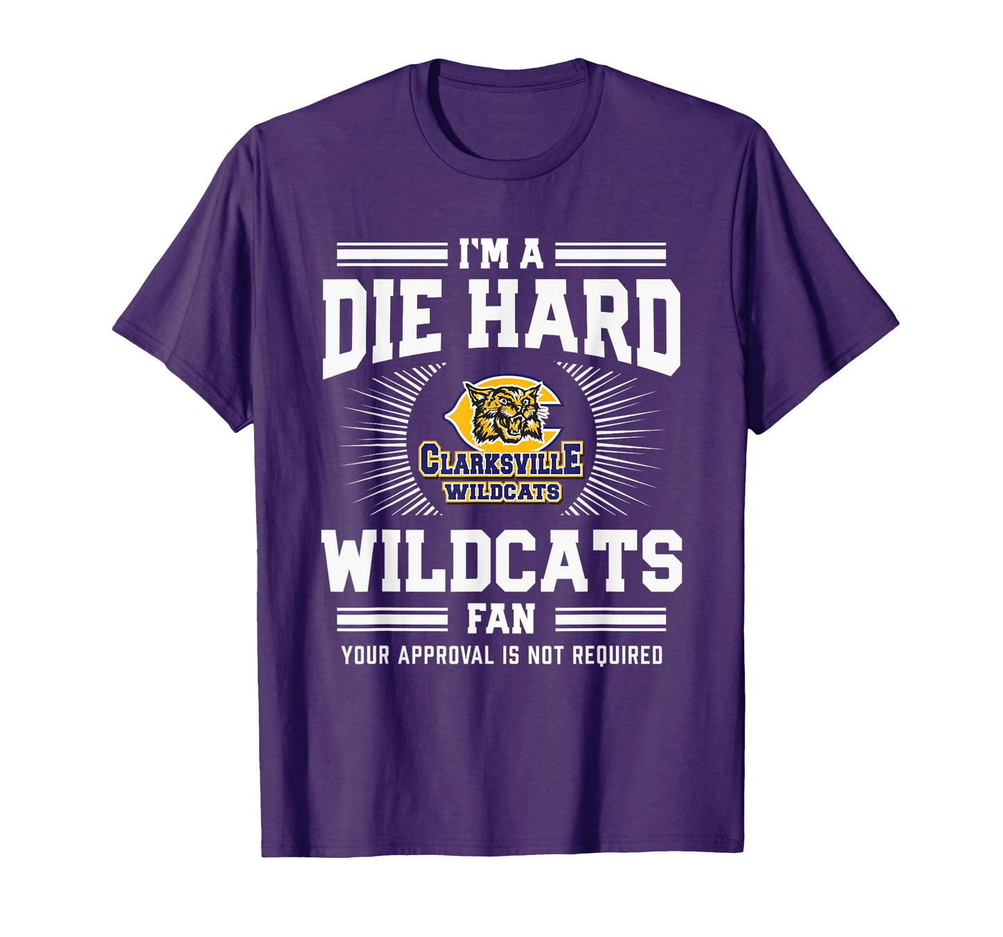 Clarksville Wildcats Logo Die Hard Fan HS T-Shirt