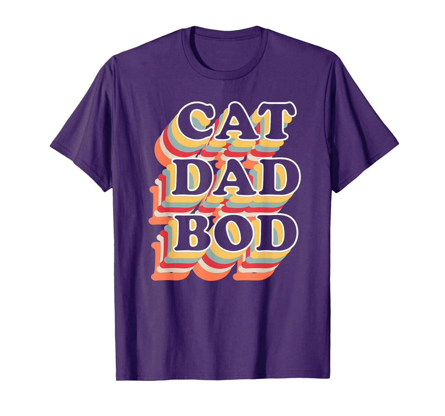Cat Dad Bod Vintage Retro Fitness Gym Gifts for Cat Dads T-Shirt