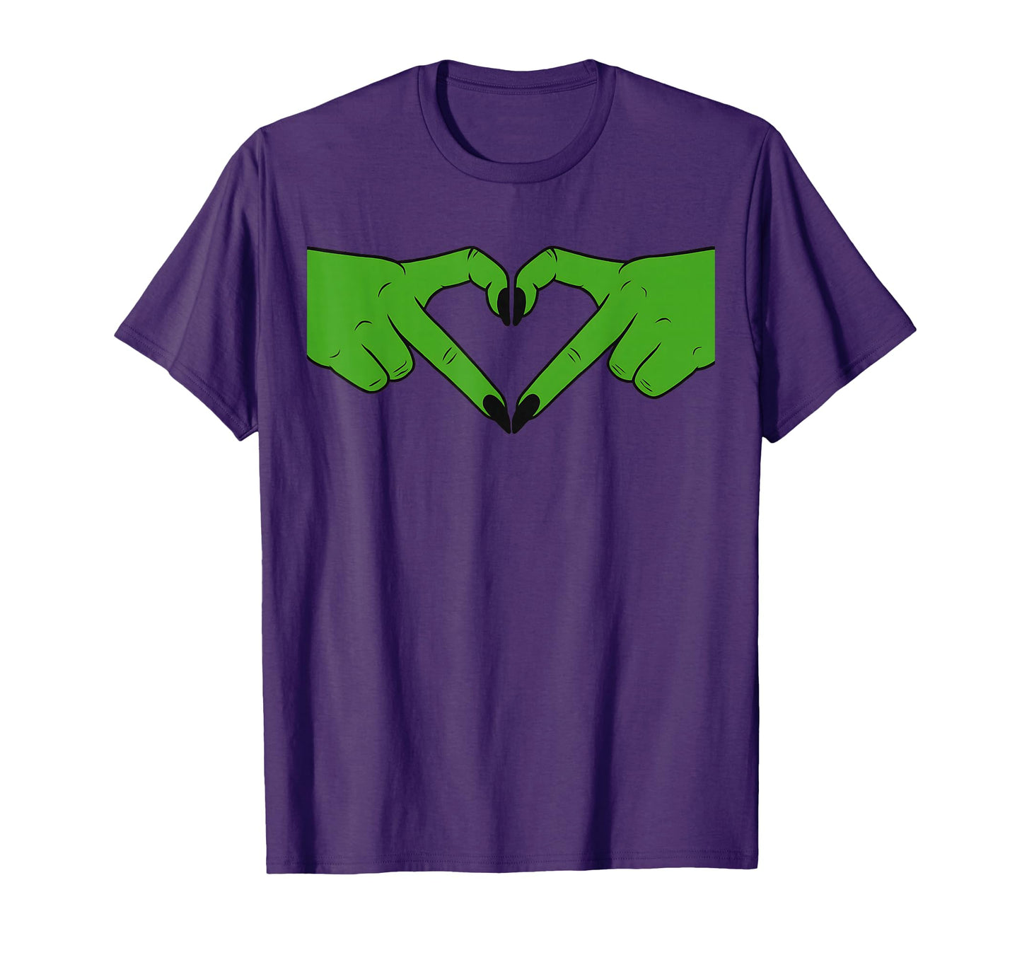 Green Witch Hands Gen Z Heart Shape Gothic Halloween Love T-Shirt