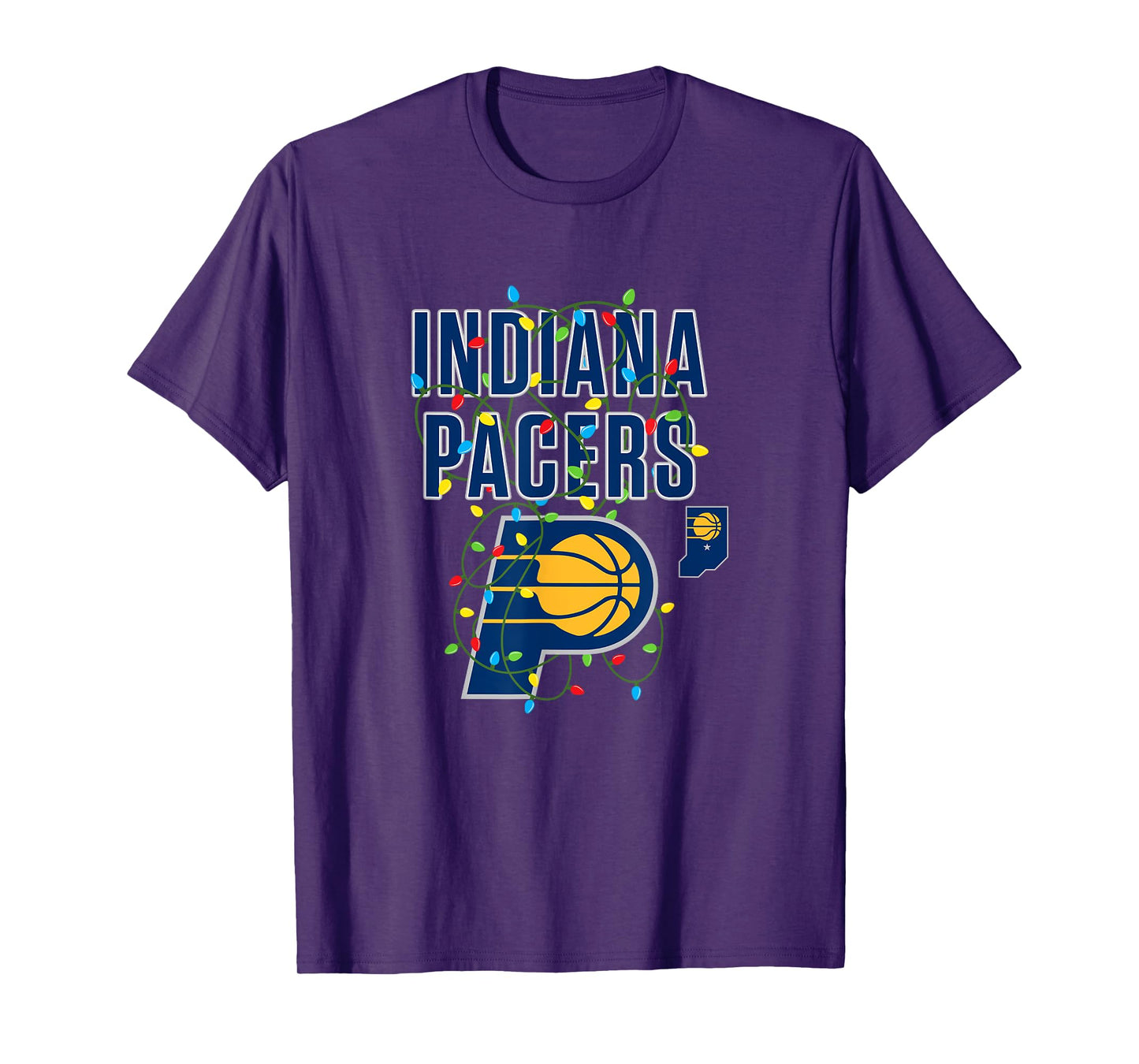 NBA Indiana Pacers Christmas Lights Holiday T-Shirt
