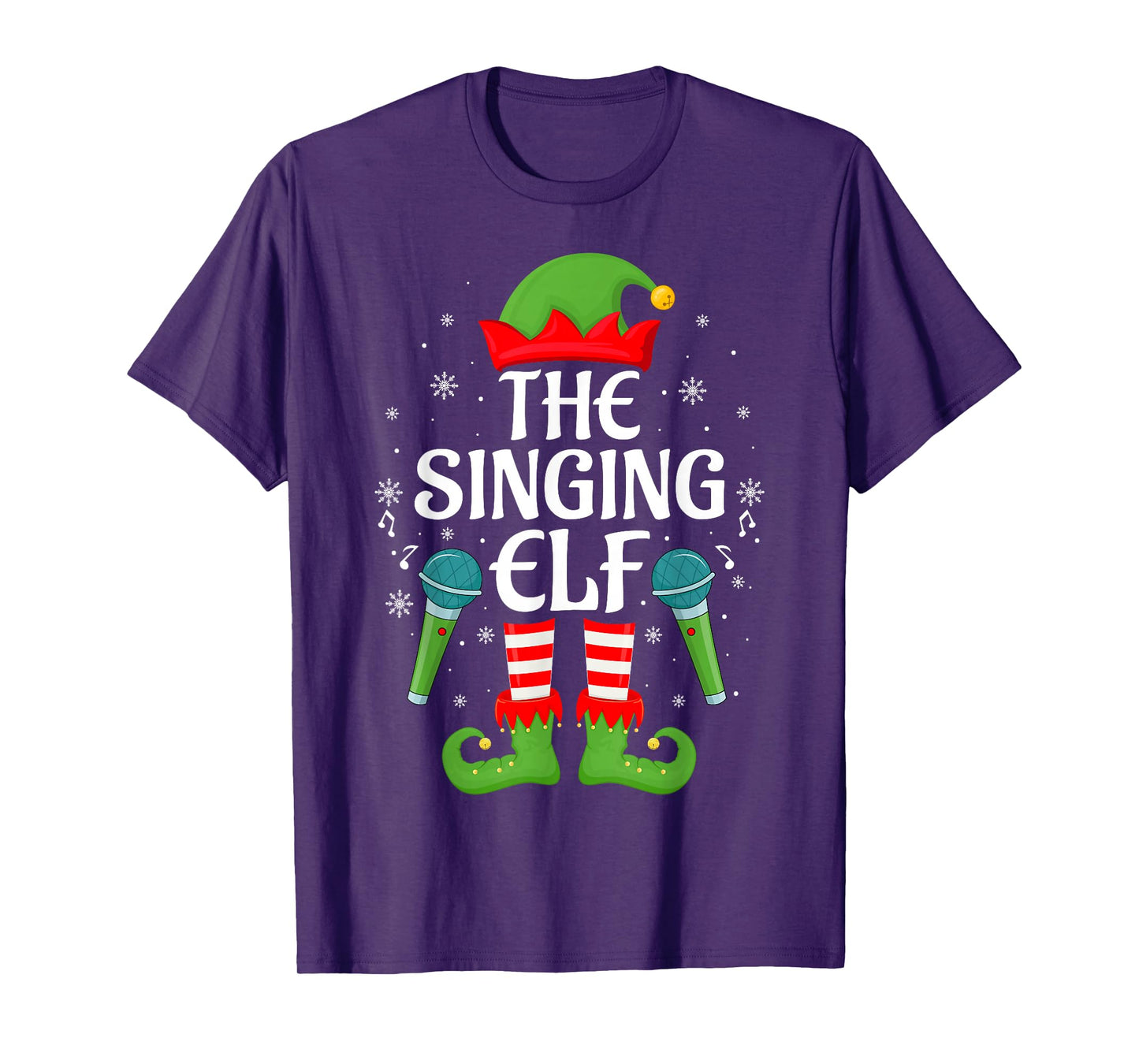 Singing Elf Christmas Family Men Women Kids Elf Squad Xmas T-Shirt