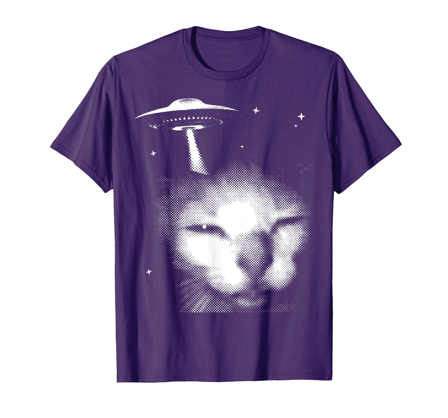 Alien Cat Meme UFO Vintage Graphic Tee Y2K Funny Silly Cat T-Shirt
