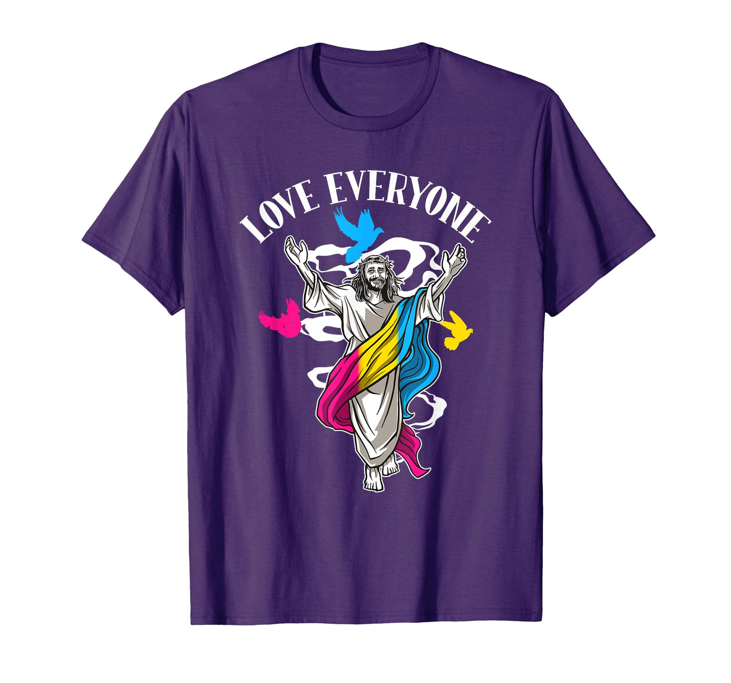 Love Everyone, Christian Pan Pride Jesus, Pansexual Love T-Shirt