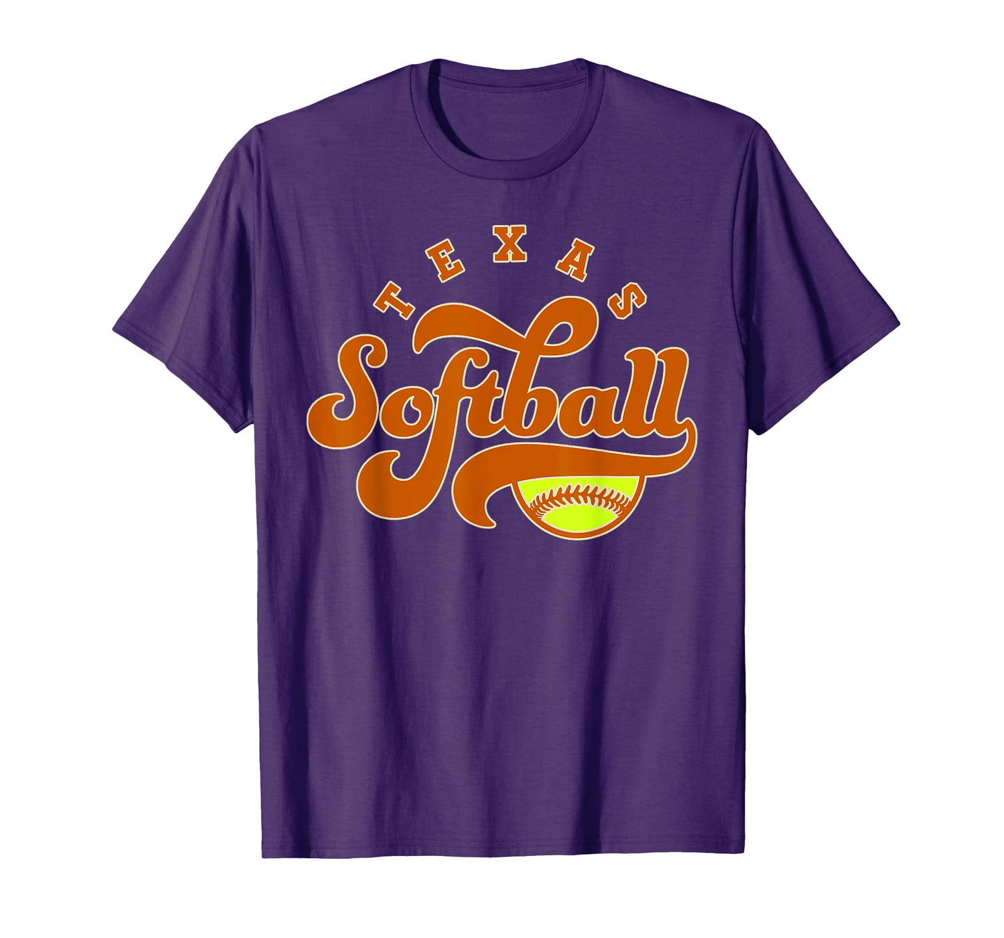 Texas Softball Vintage Mens Kids Team Retro Softball Fan T-Shirt