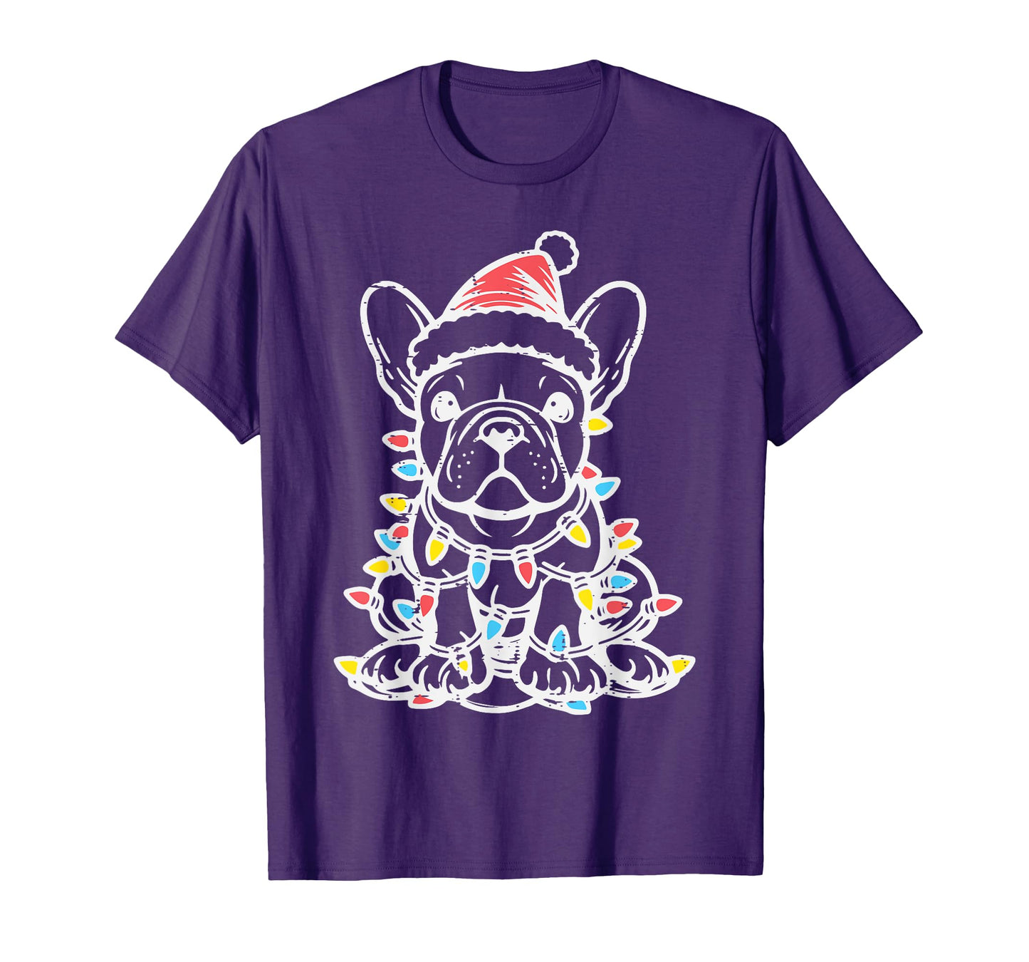 Christmas Dog French Bulldog Xmas Frenchie Men Women Kids T-Shirt