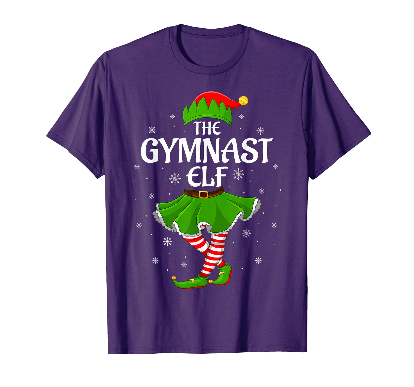 Gymnast Elf Christmas Family Girls Women Elf Squad Xmas T-Shirt
