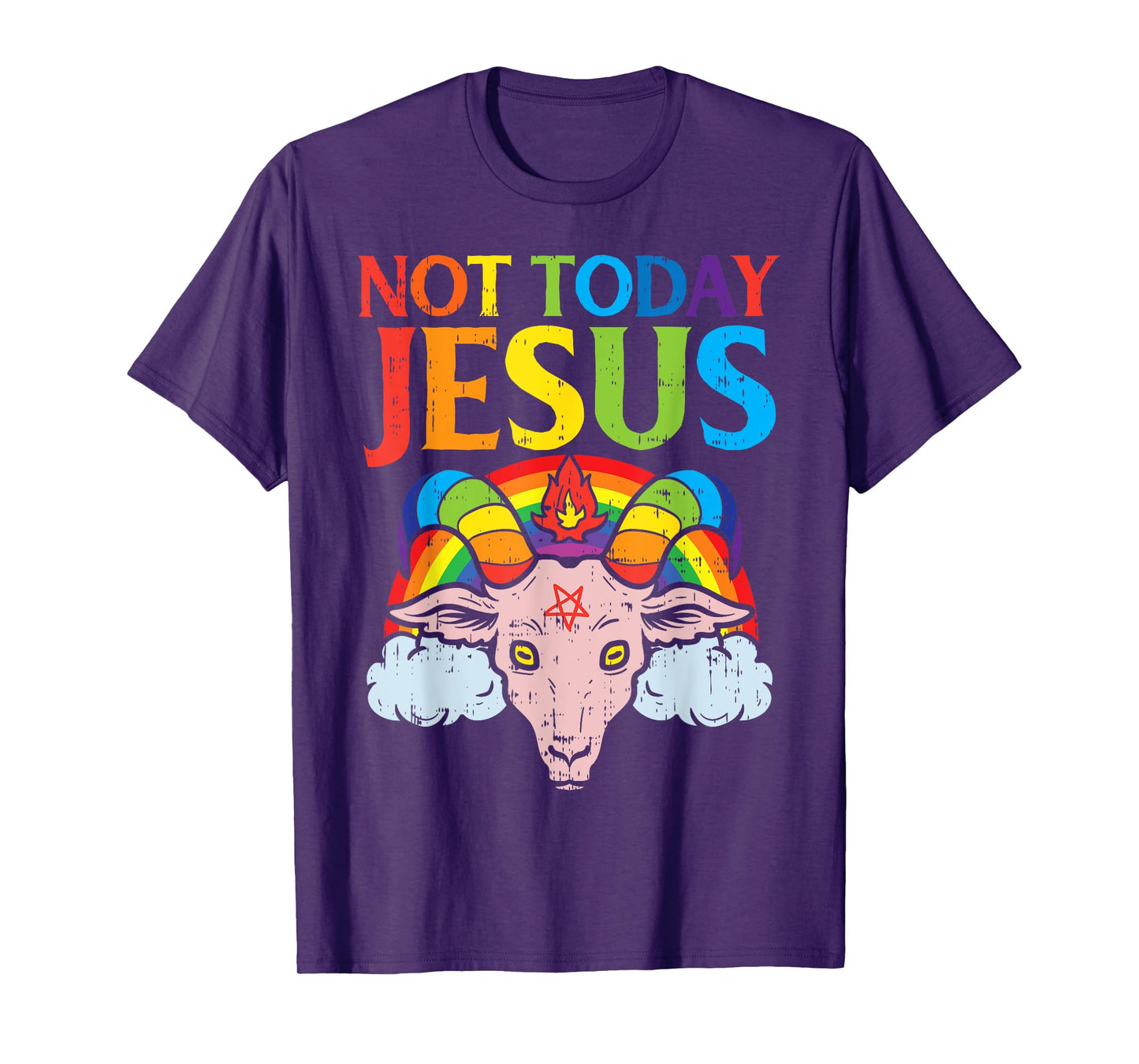 Today Not Jesus Satan Goat Satanic Rainbow Satanism Gift T-Shirt