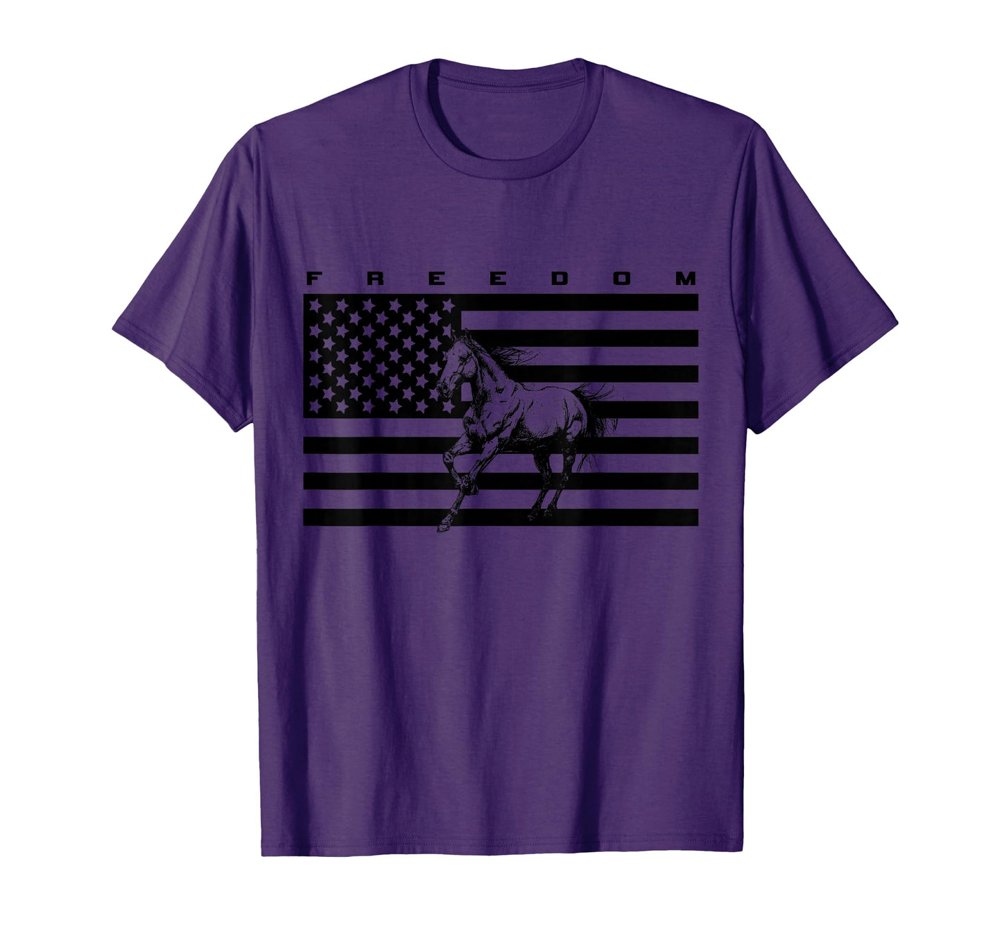 American Flag Horseback Riding Apparel - Horse T-Shirt