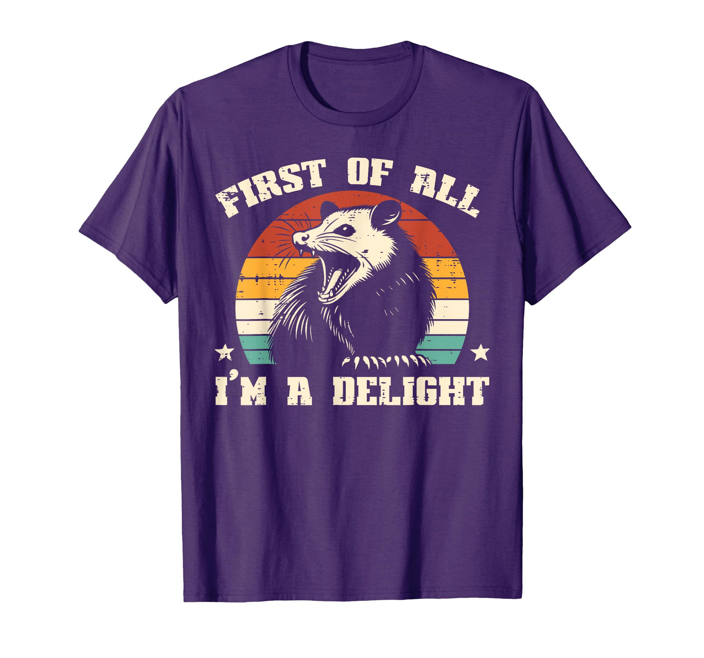 Possum First Im Delight Vintage Opossum Humor Men Women Kids T-Shirt