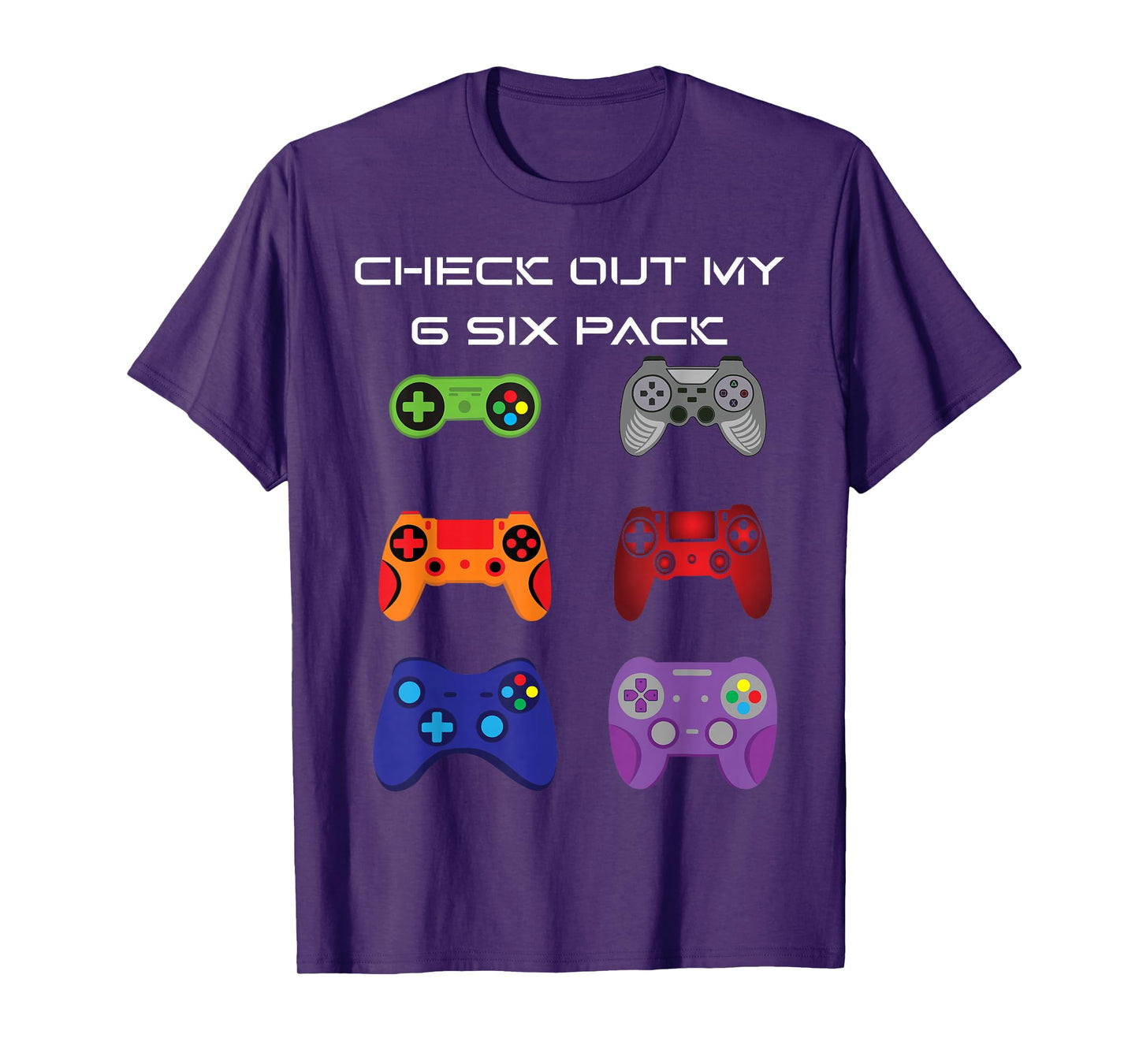 Check Out My 6 Six Pack Gamer Video Controller T-Shirt