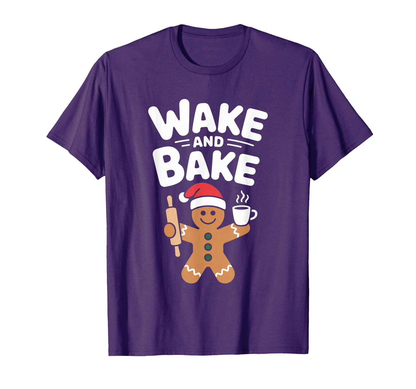 Wake and Bake Gingerbread Rolling Pin Christmas Cookie T-Shirt