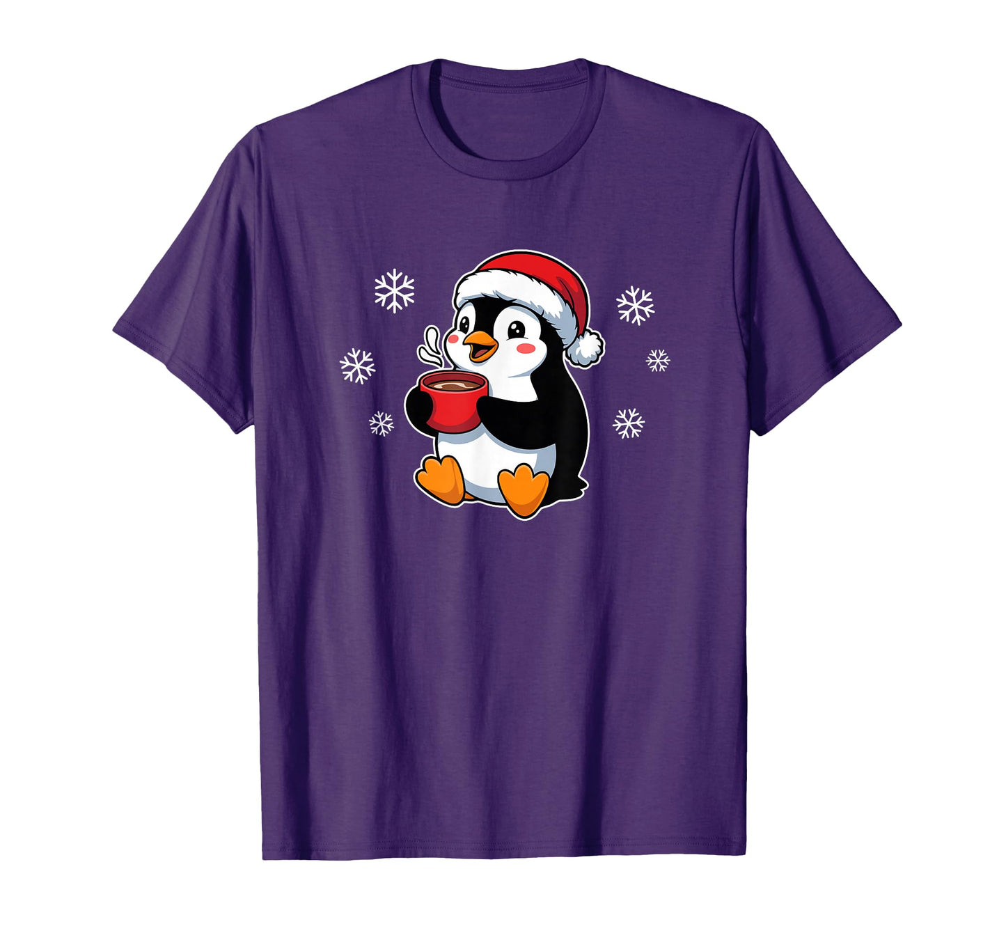 Cute Christmas Penguin Hot Cocoa Wintertime Holiday T-Shirt