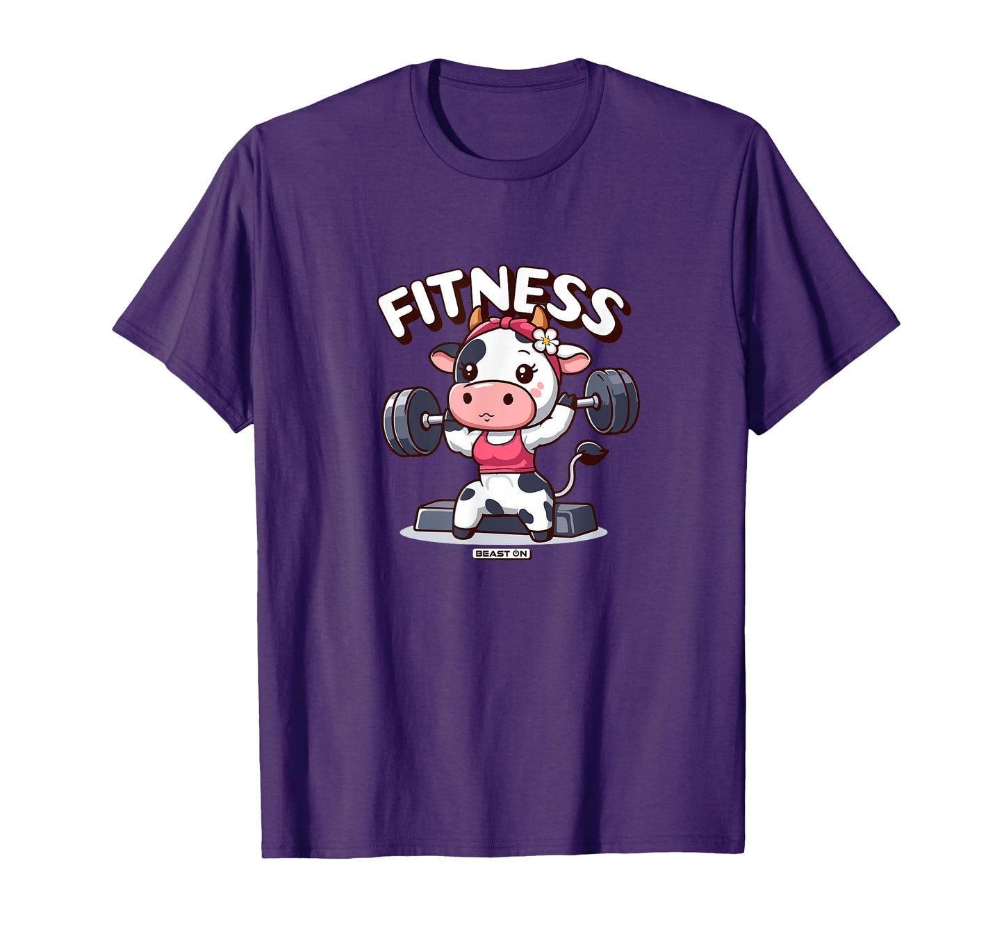 Cute Cow Fitness Workout Women Funny Gym Training T-Shirt