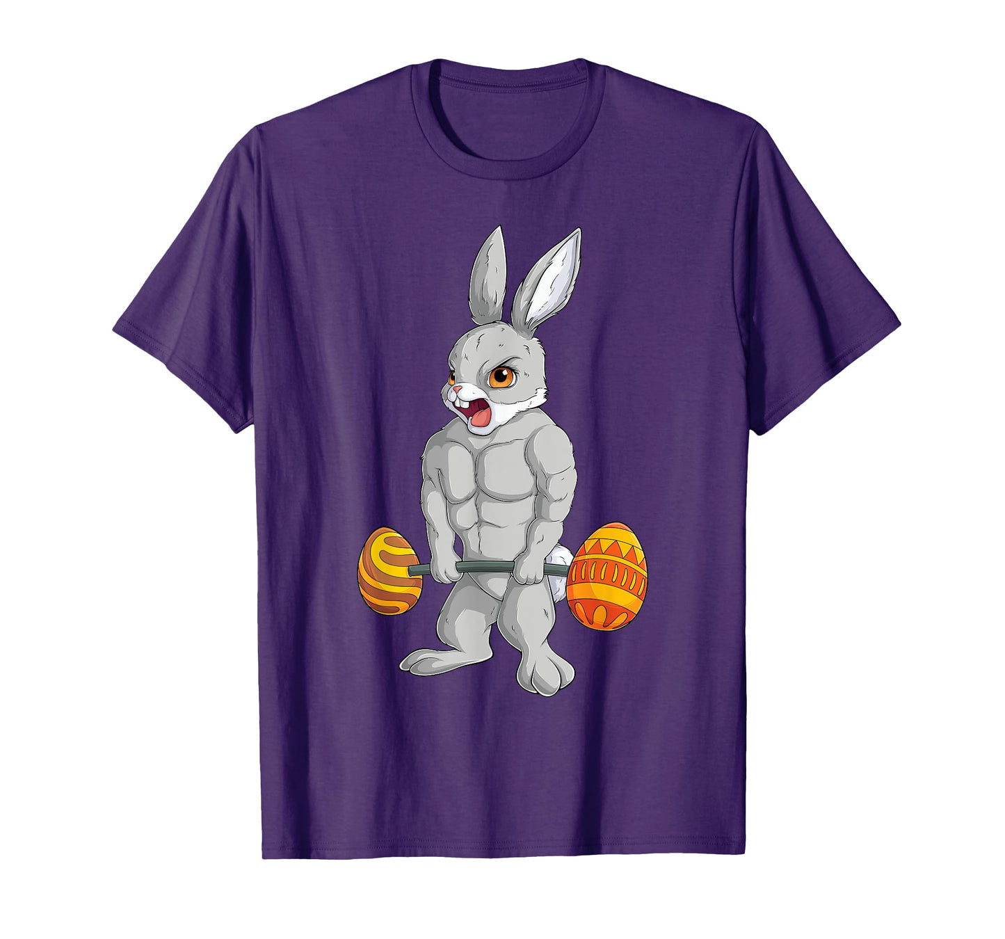 Weightlifting fitness gym happy easter bunny lifting eggs T-Shirt