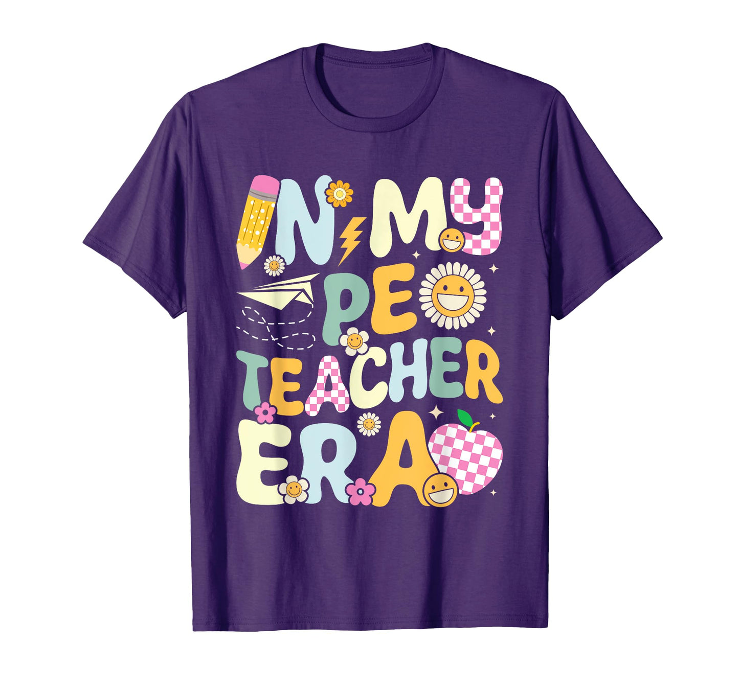 Retro In My PE Teacher Era Physical Education Groovy Women T-Shirt