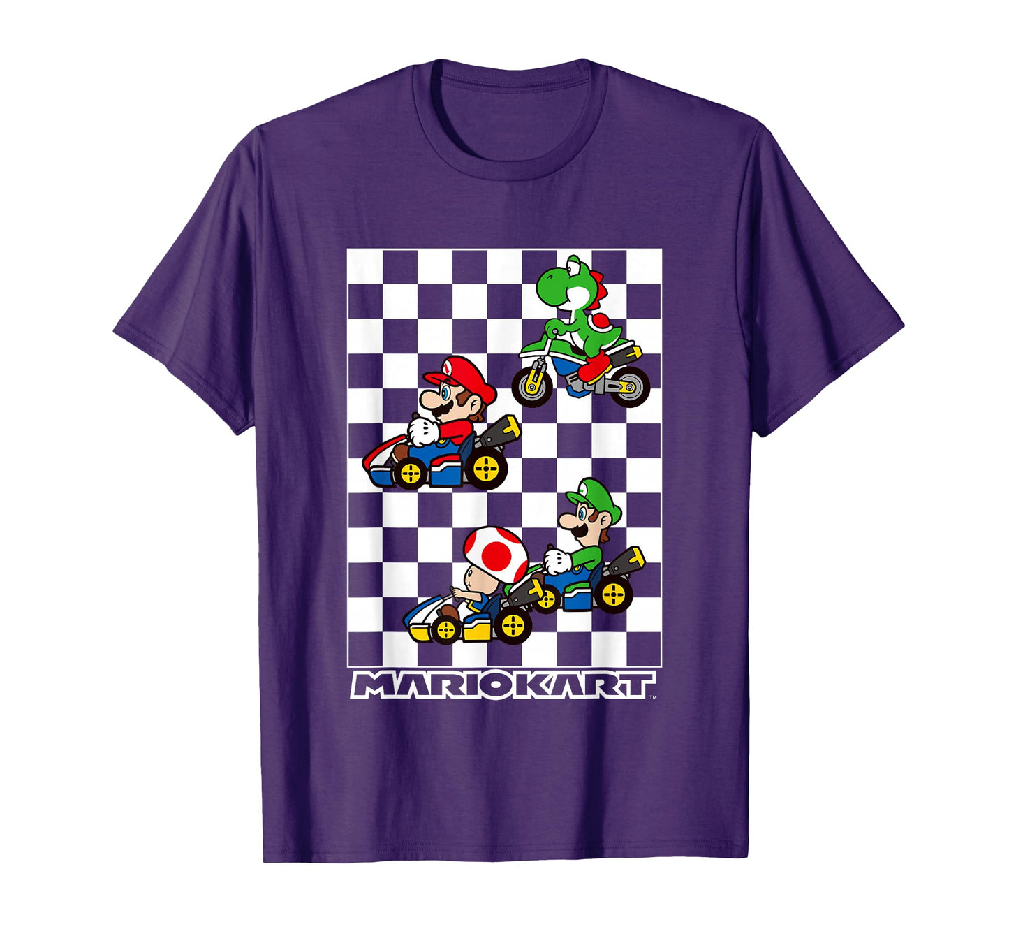 Mario Kart Racing Big Nintendo 4 Character Portrait T-Shirt