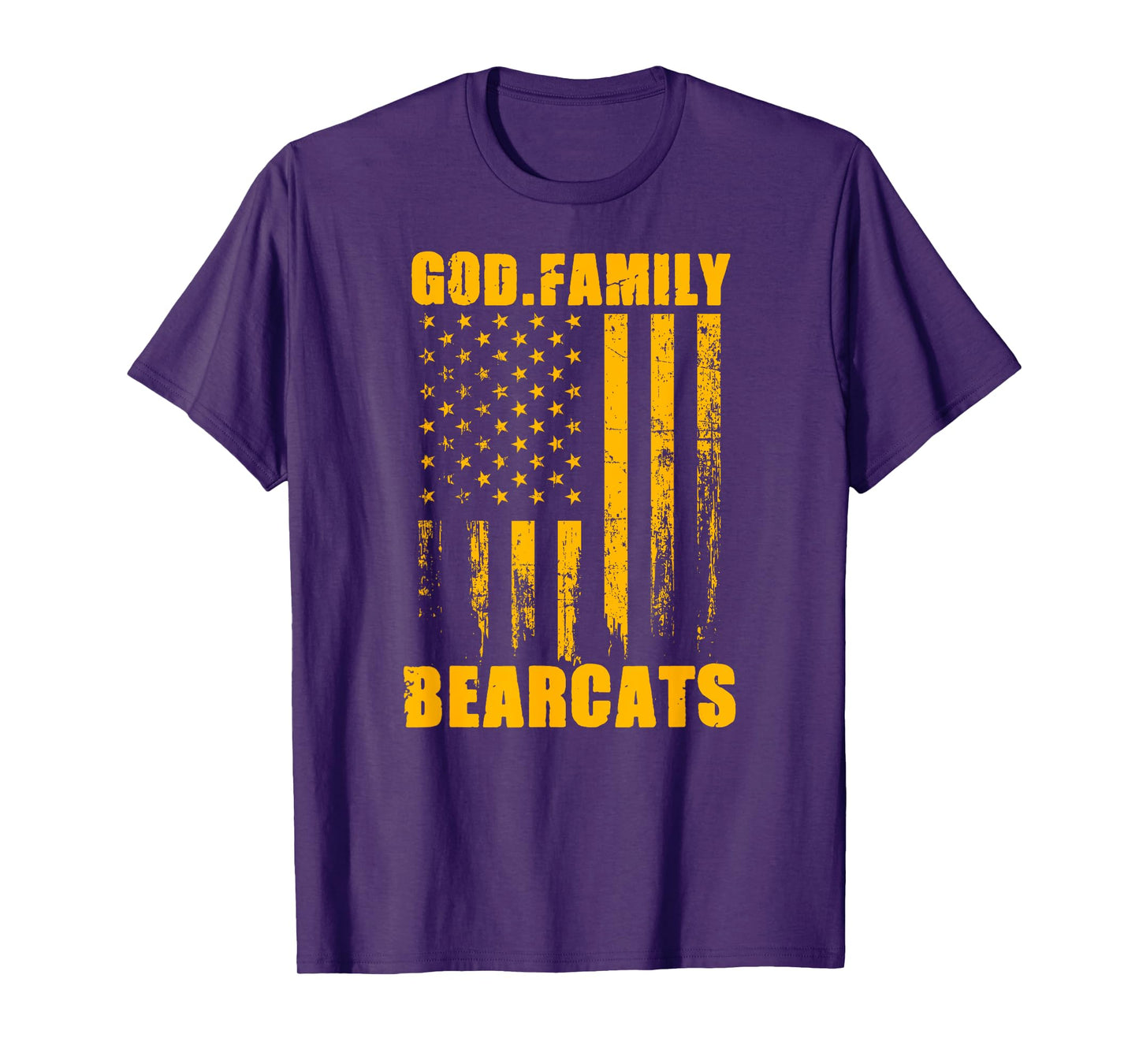 Whitesboro Bearcats God. Family. Vintage USA Flag T-Shirt