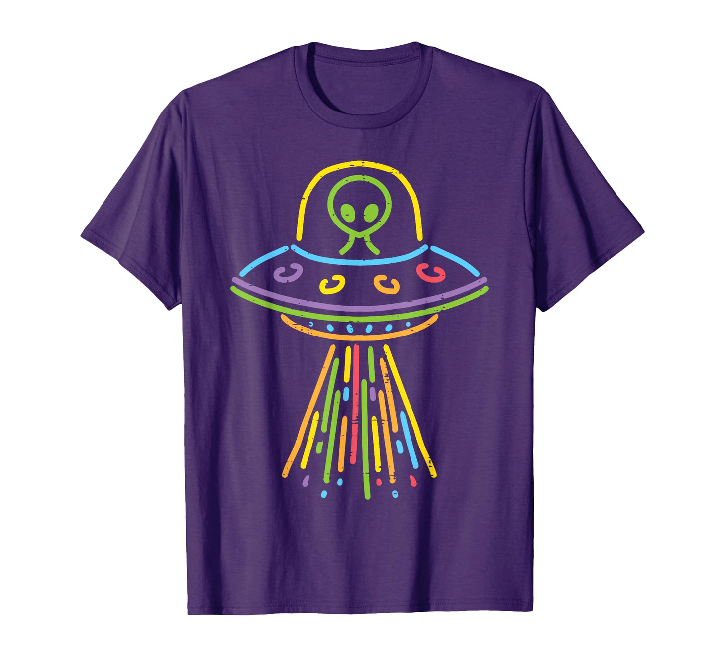 Colorful Alien Ufo Lines Cute Toddler Girls Boys Kids Women T-Shirt